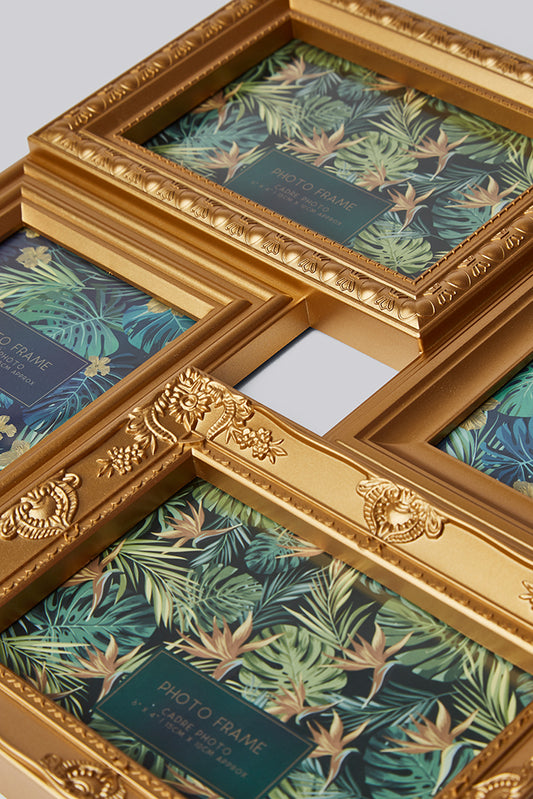 Vintage Style Gold 4 Piece Aperture Wall Hanging Frame