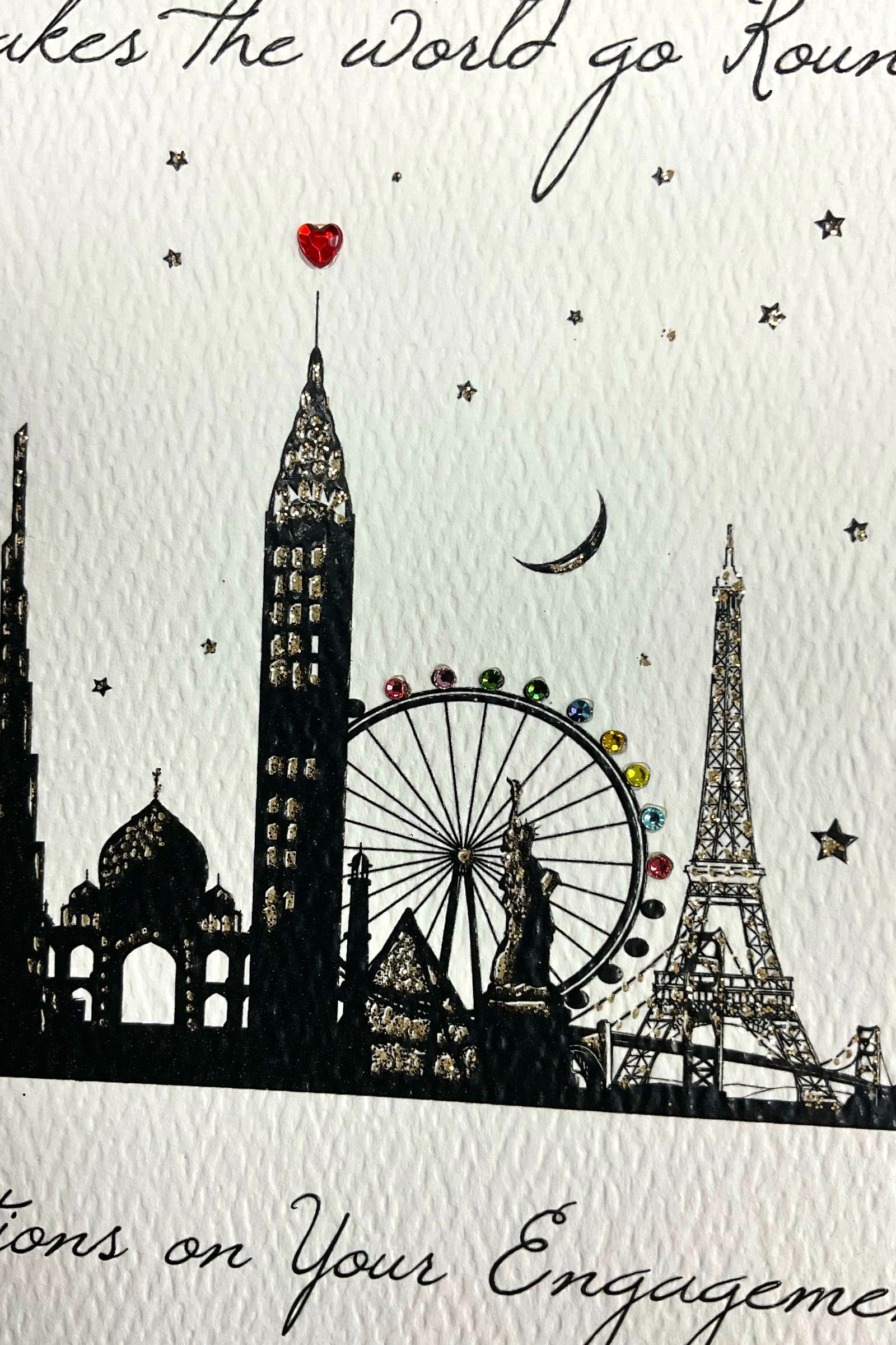 World Go Round Engagement Card