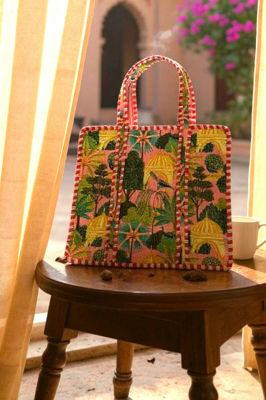 Indian Palace Quilted Large Tote Bag