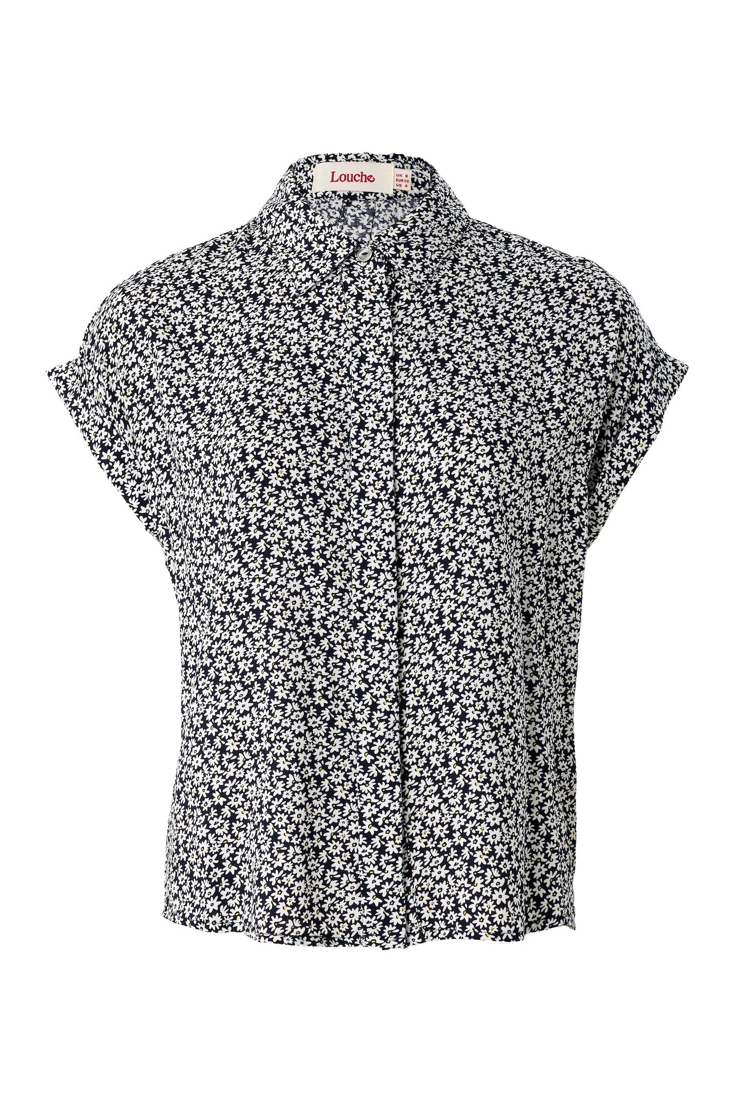 Abinaya Dazzler Print Short Sleeve Shirt - Black