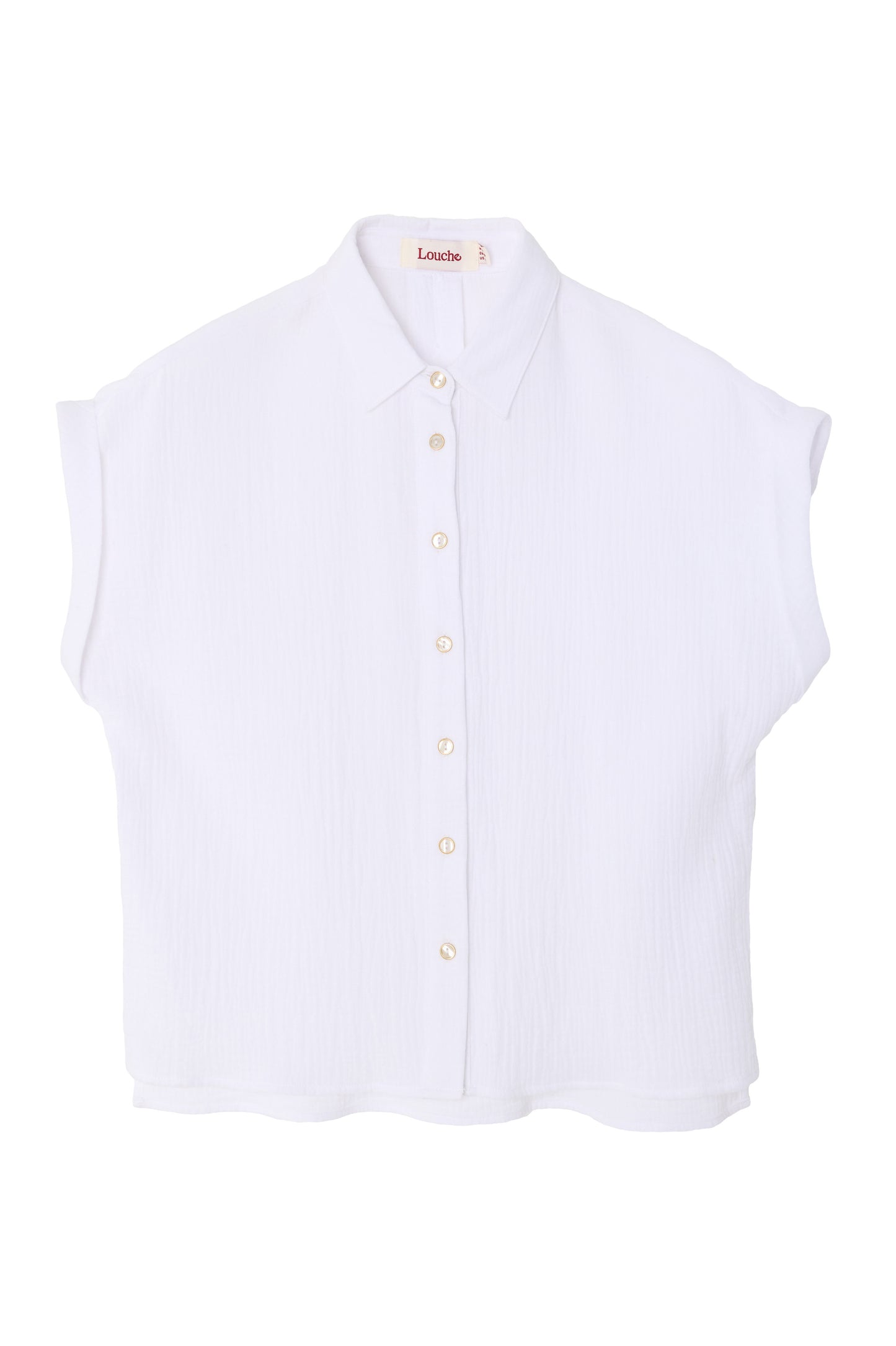 Abinaya White Double Gauze Short Sleeved Shirt