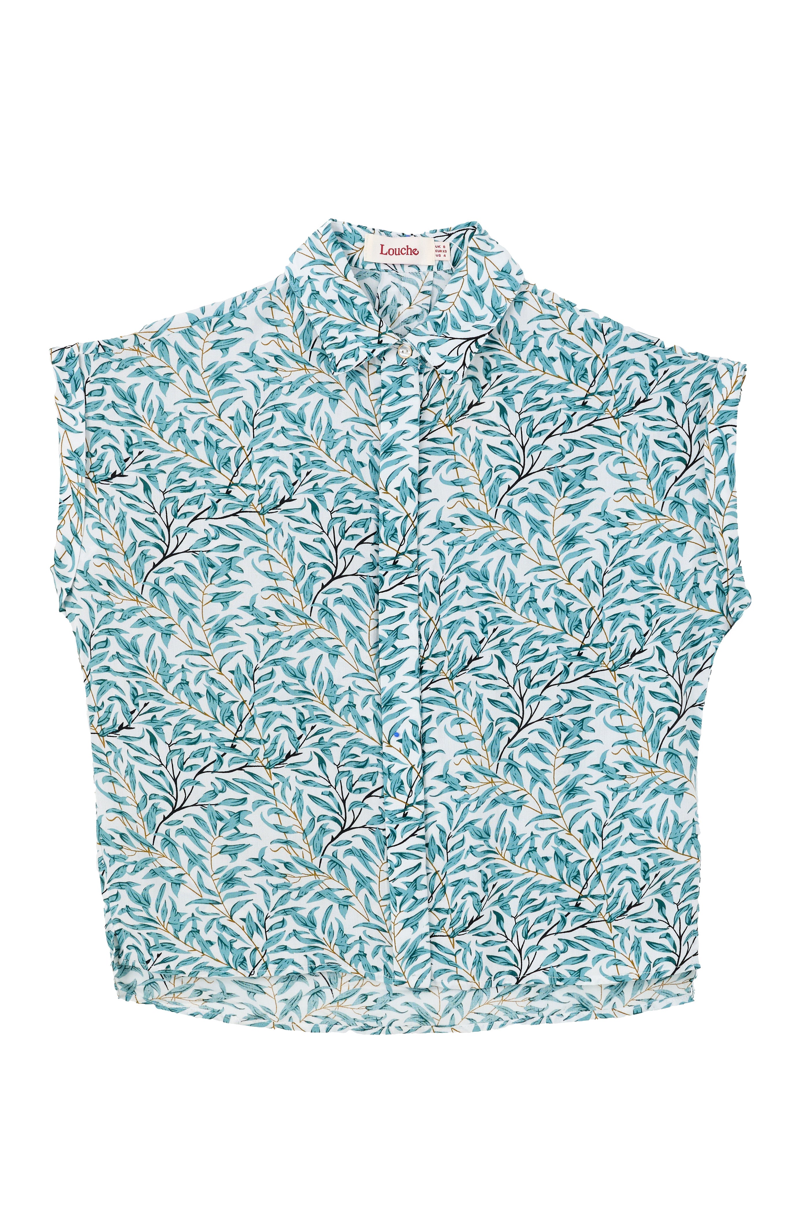 Abinaya Leaf Print Short Sleeved Shirt Green