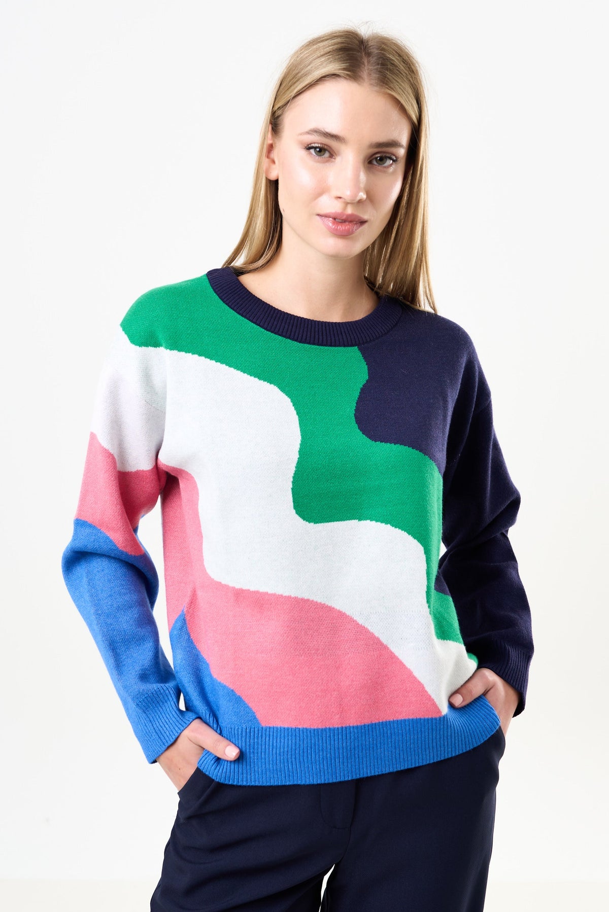 Abra Squiggle Engineered Jacquard Jumper - Back