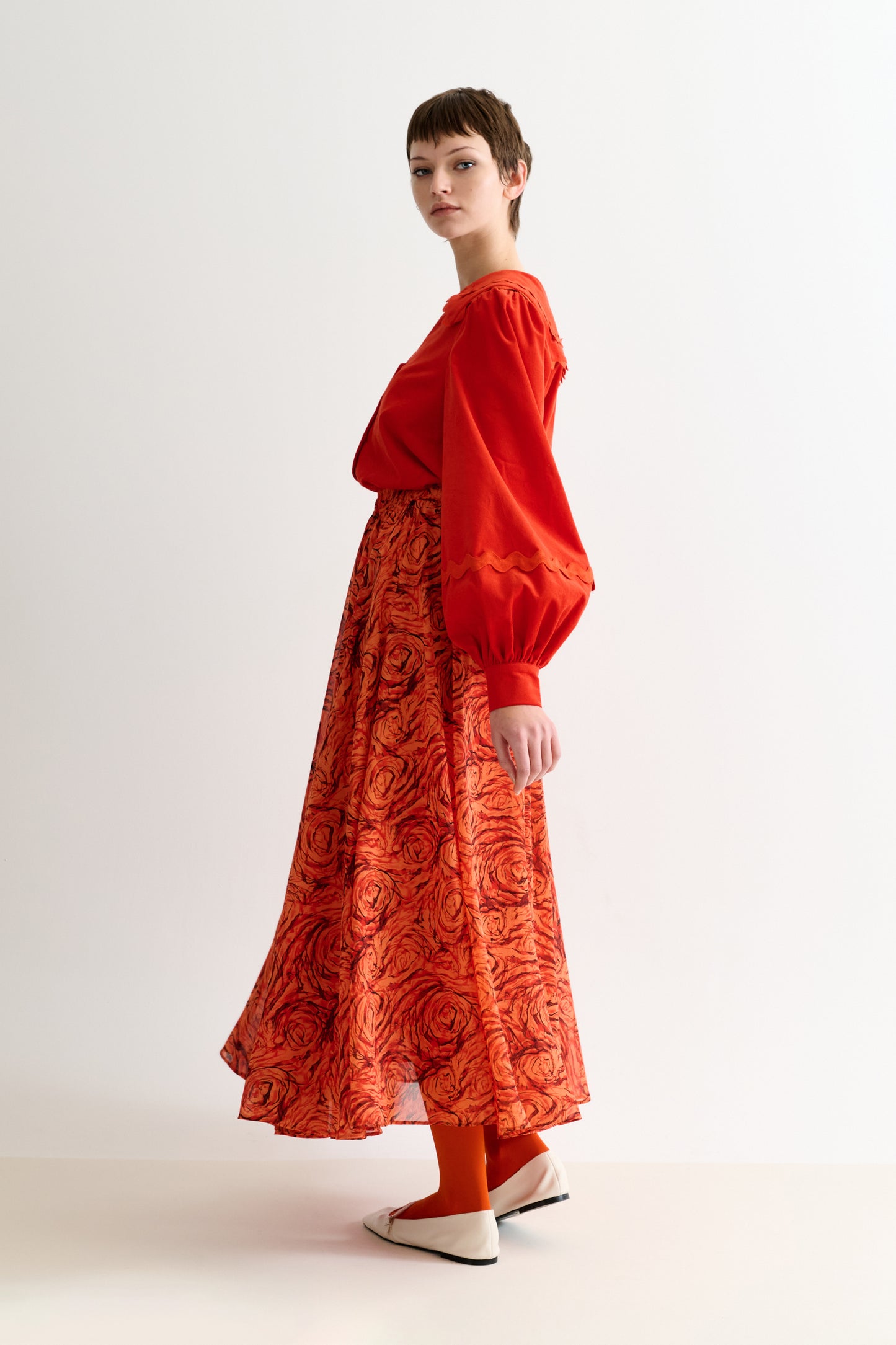 Agatha Rosechild Full Circle Maxi Skirt – Apricot