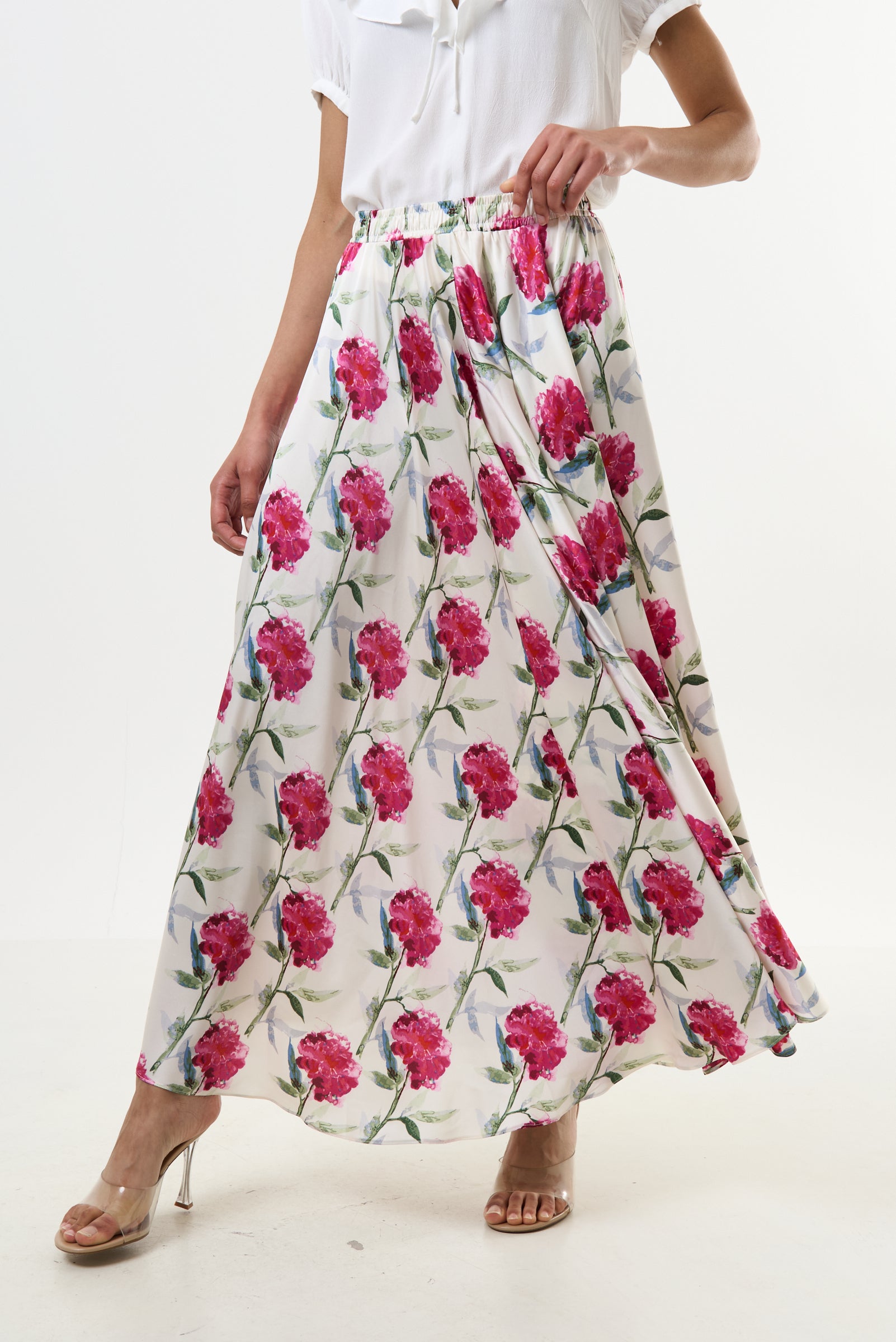 Agatha Loveflower Print Circle Maxi Skirt