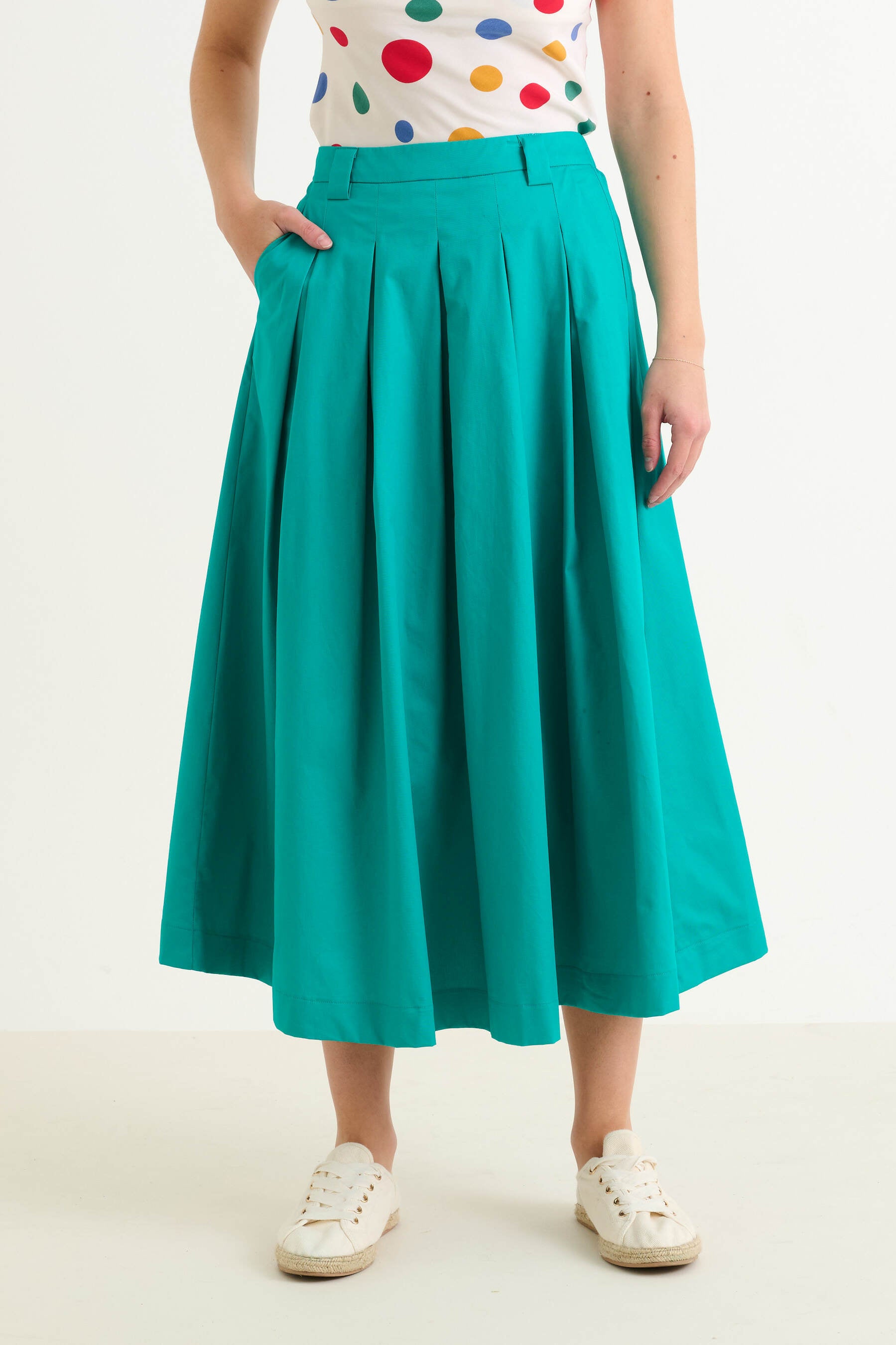 Alexia Recycled Cotton Midaxi Skirt - Sea Green