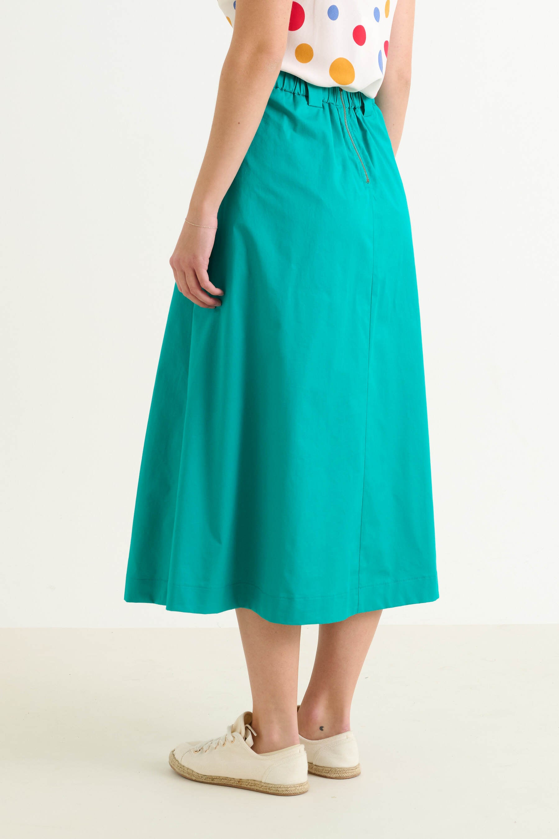 Alexia Recycled Cotton Midaxi Skirt - Sea Green