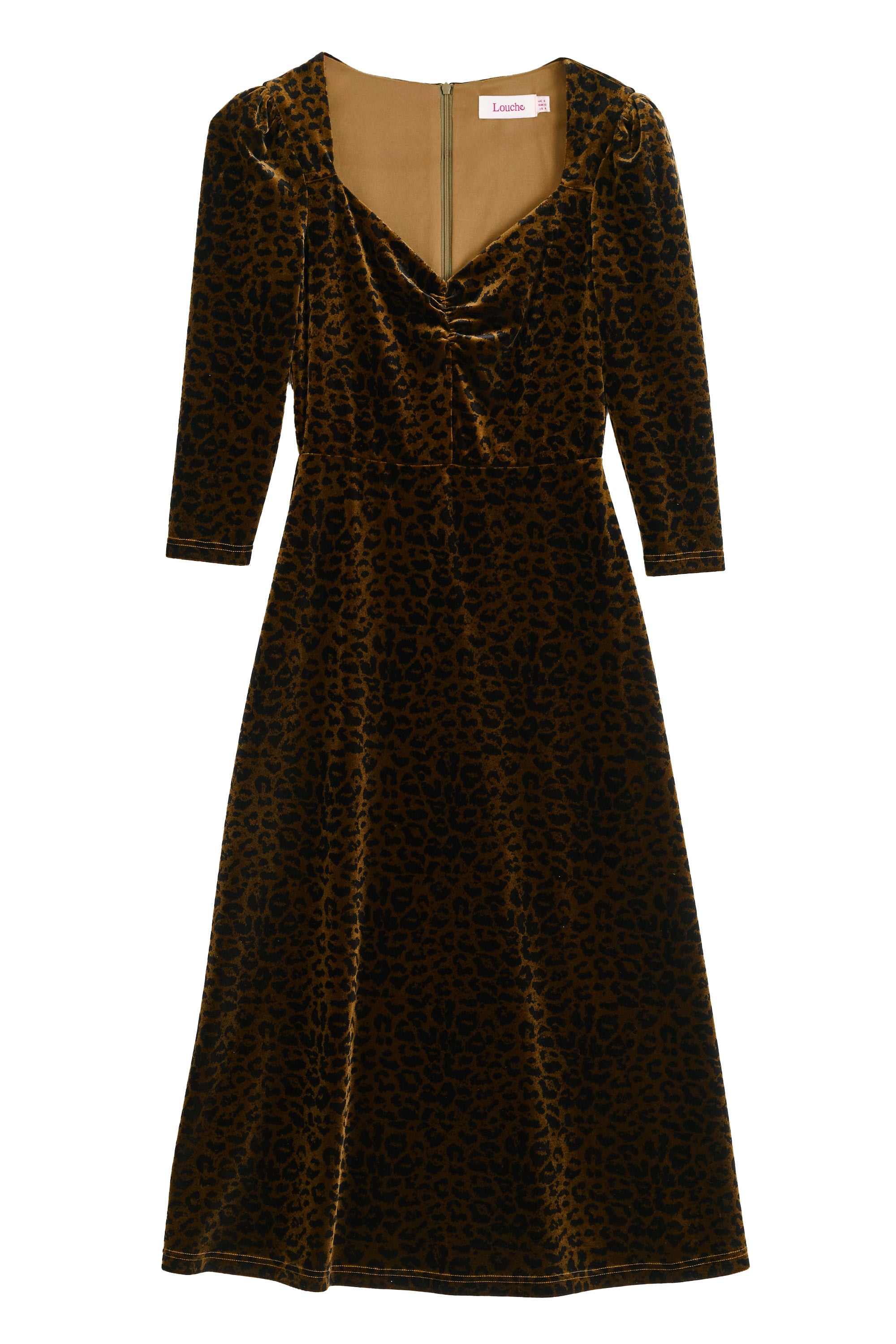 Ambrose Velvet Roar Midi Dress - Taupe - Styled