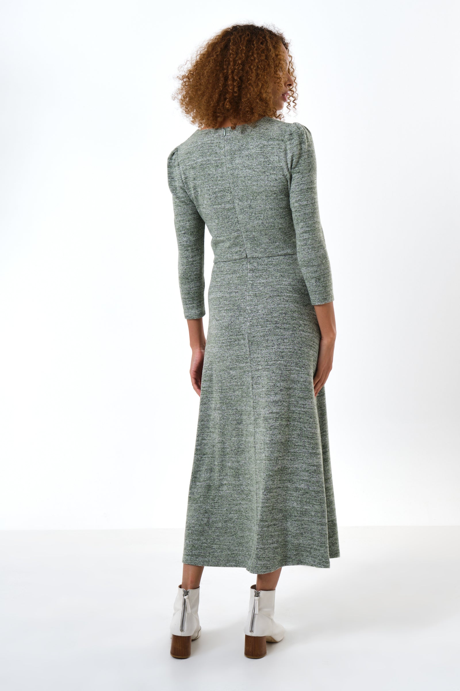 Ambrose Soft Marl Sweetheart Neck Midi Dress