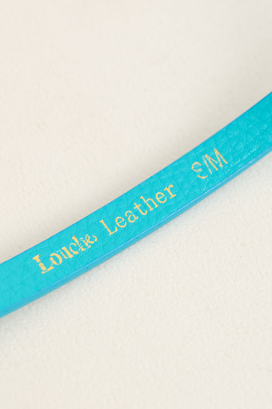 Amira Narrow Turquoise Leather Belt