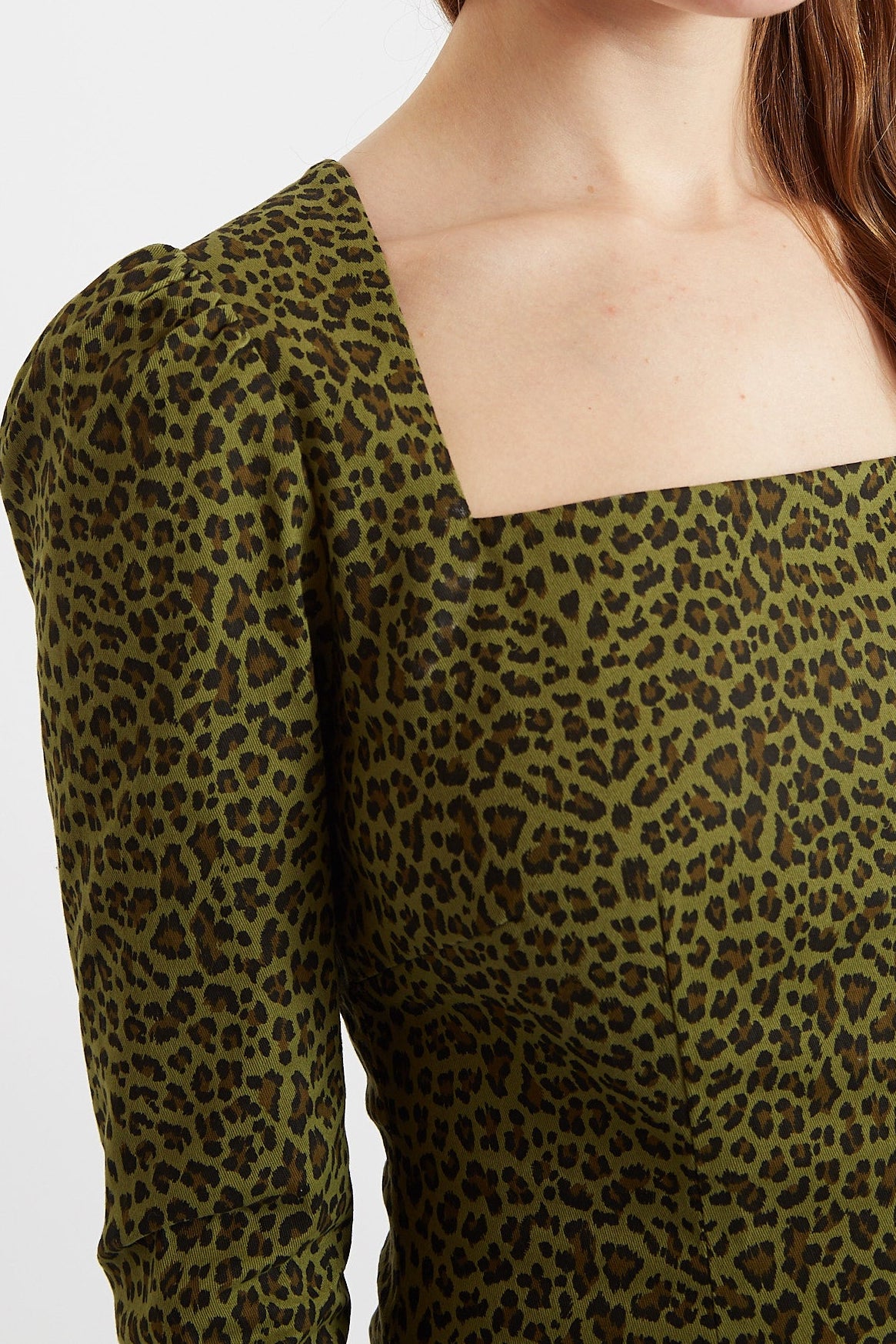 Anala Animal Print Square Neck Mini Dress - Detail 1