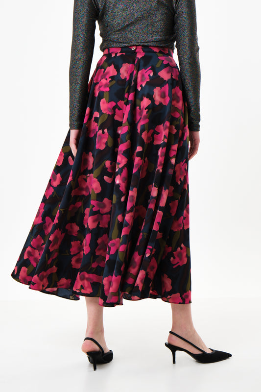 Anza Watermark Floral Print Midaxi Skirt