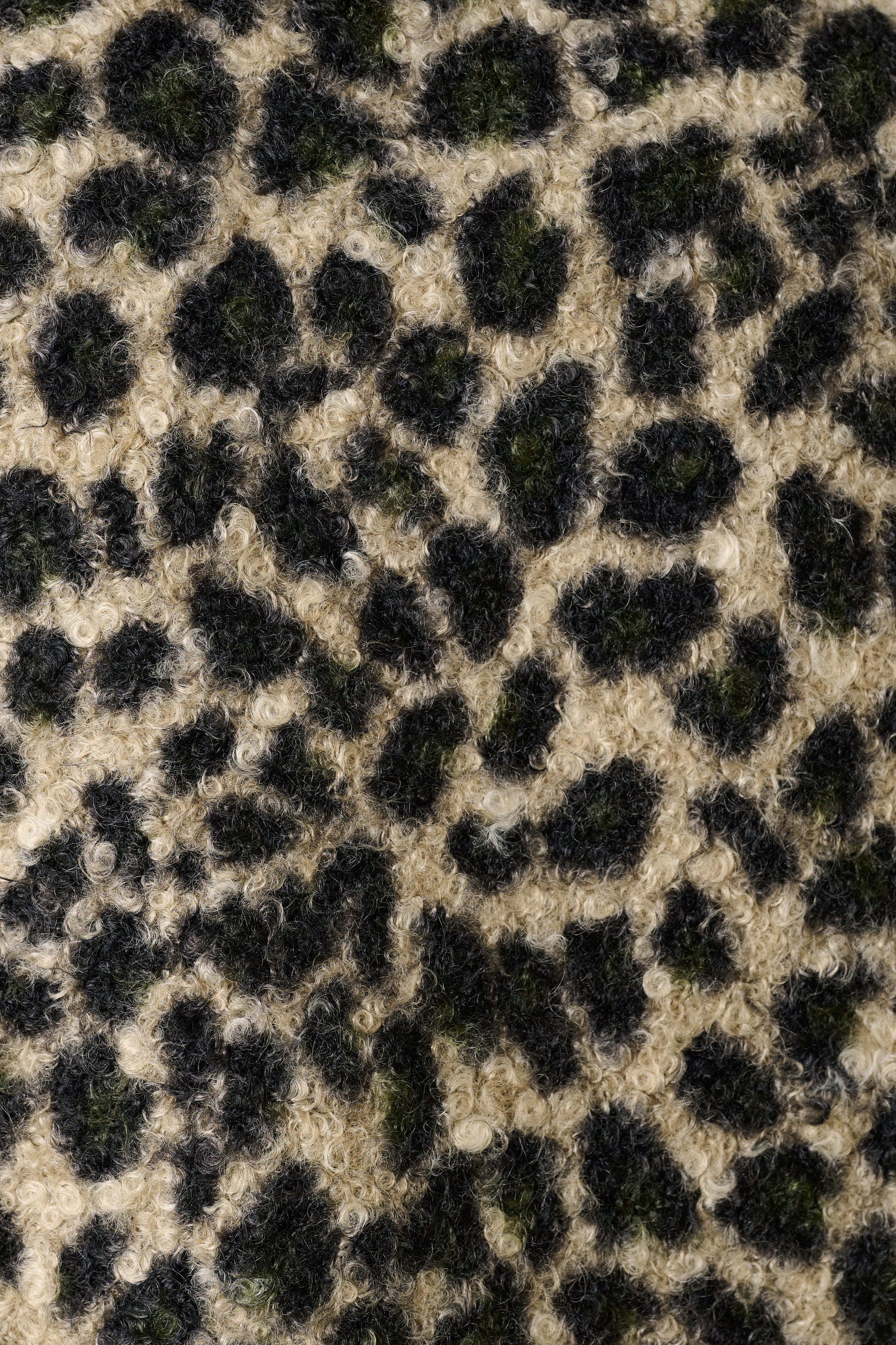 Donalda Animal Funnel Neck Coat - Green - Detail 4