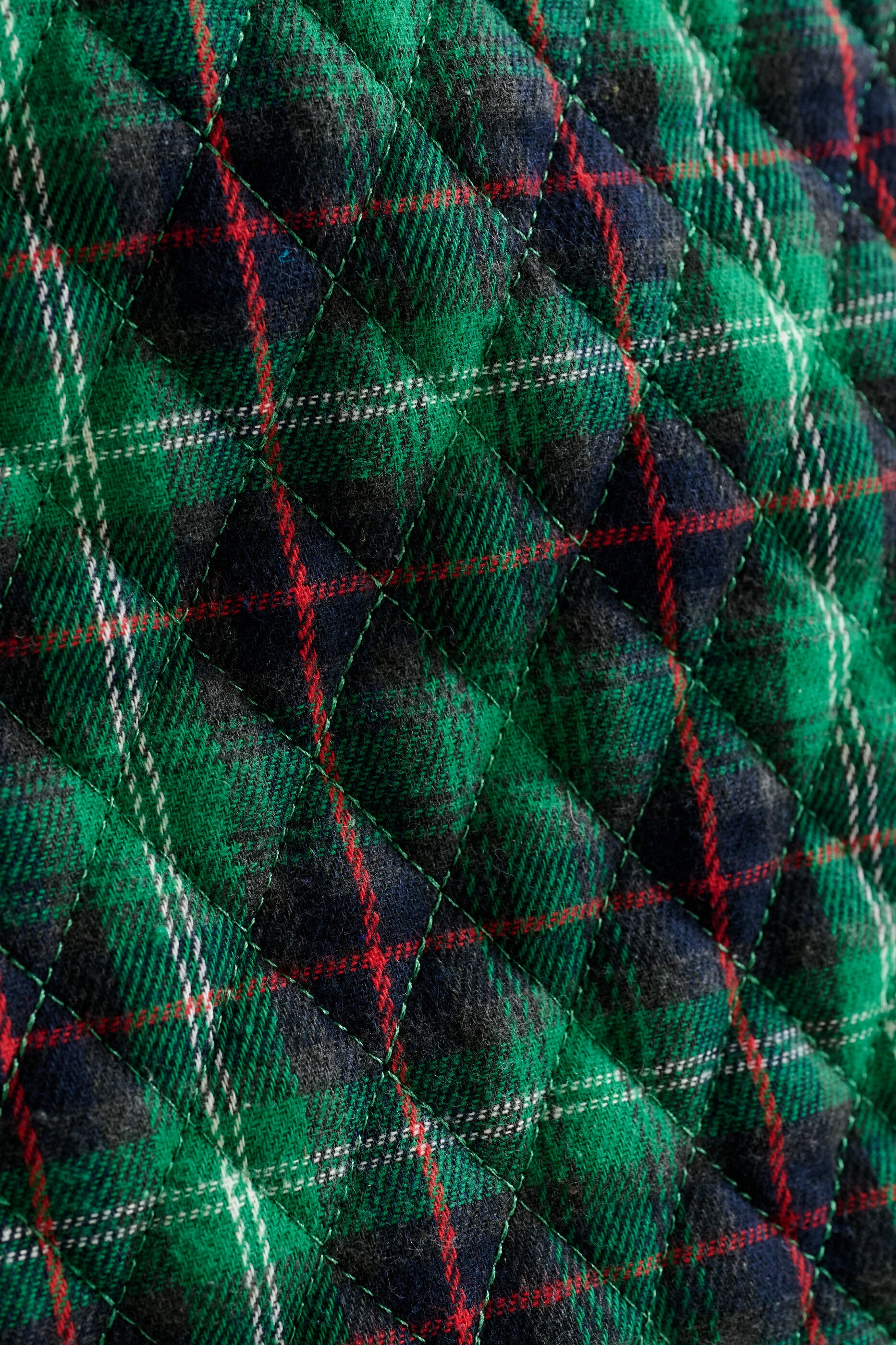 Aubin Winter Check Quilted Mini Skirt – Green - Styled