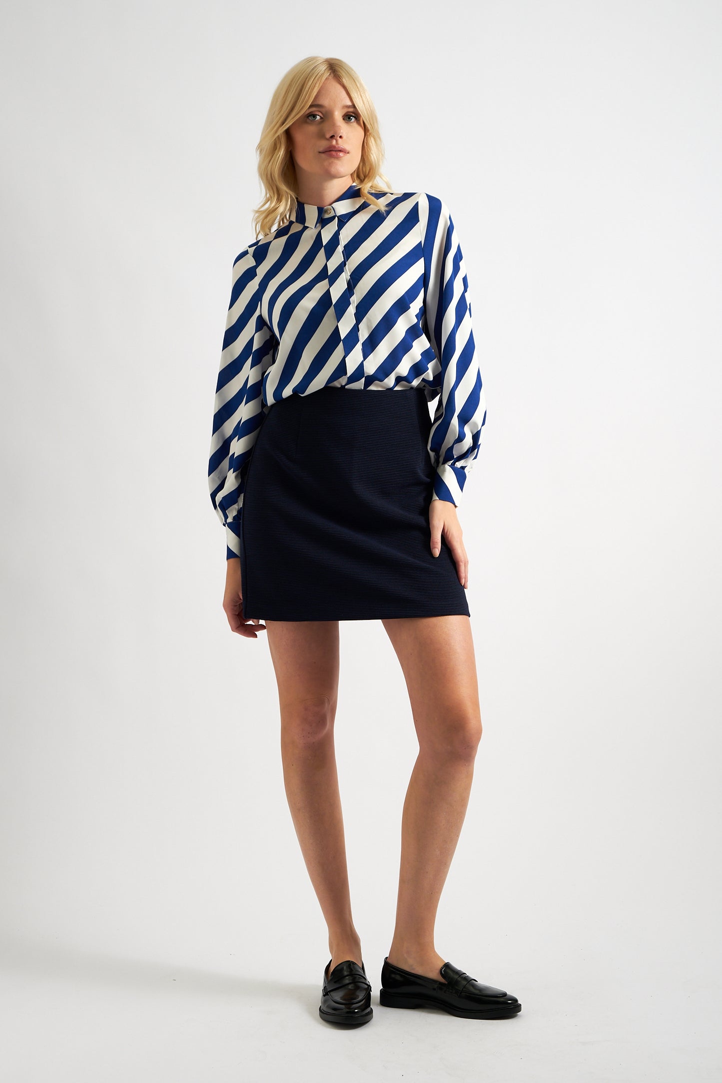 Aubin Rib Mini Skirt - Navy