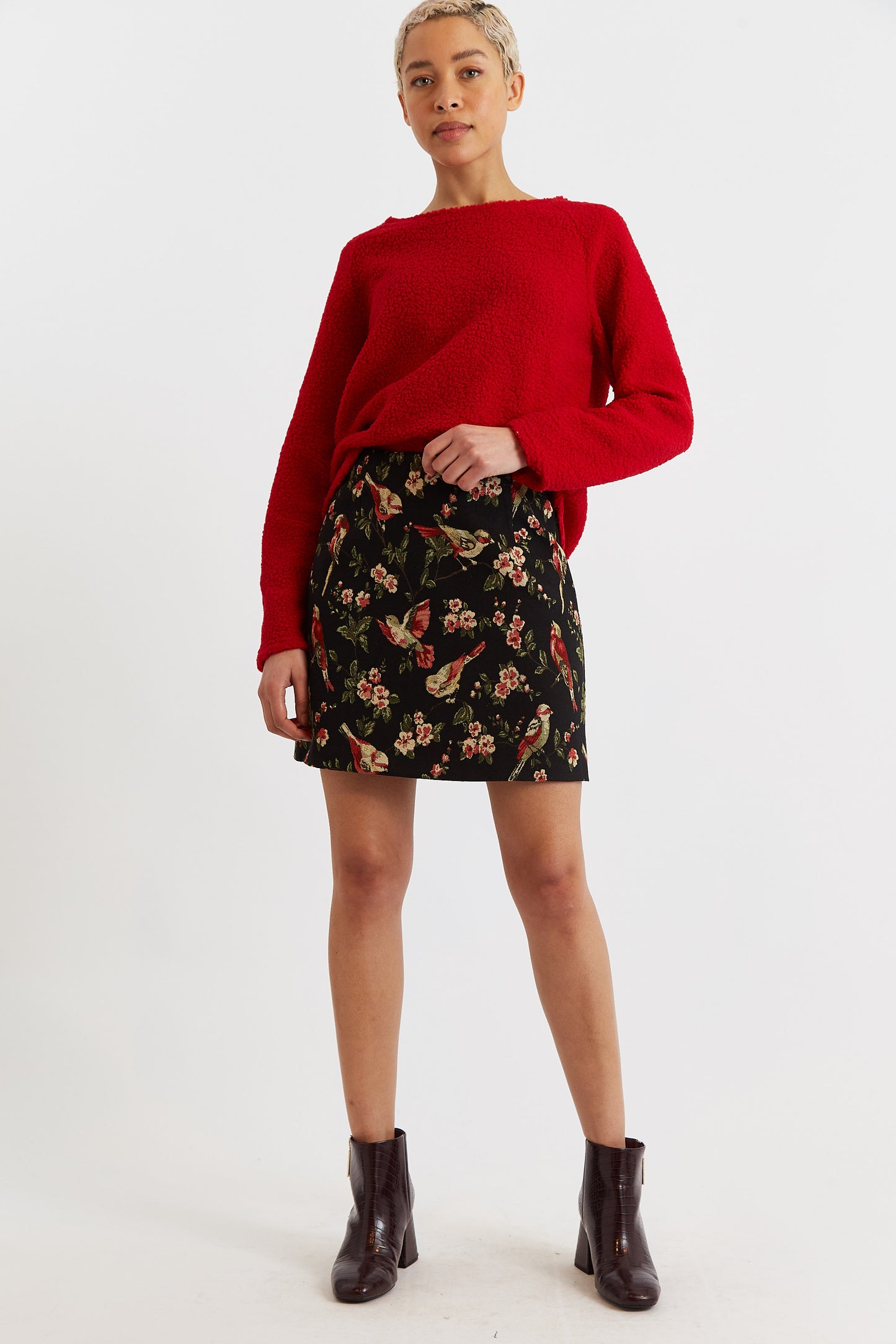 Aubin Tweet Jacquard Mini Skirt