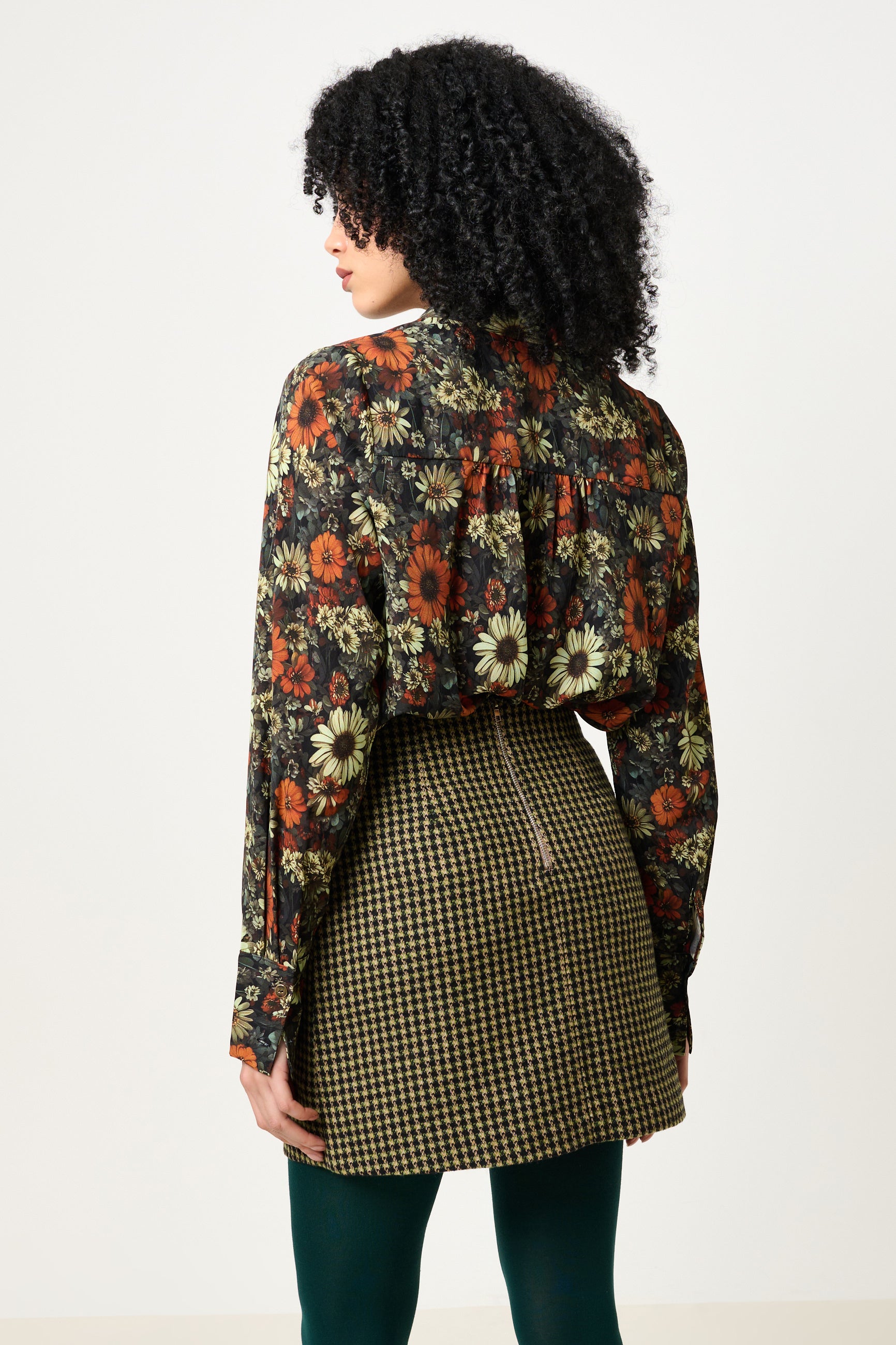 Aubin Burray A-Line Check Skirt - Fern