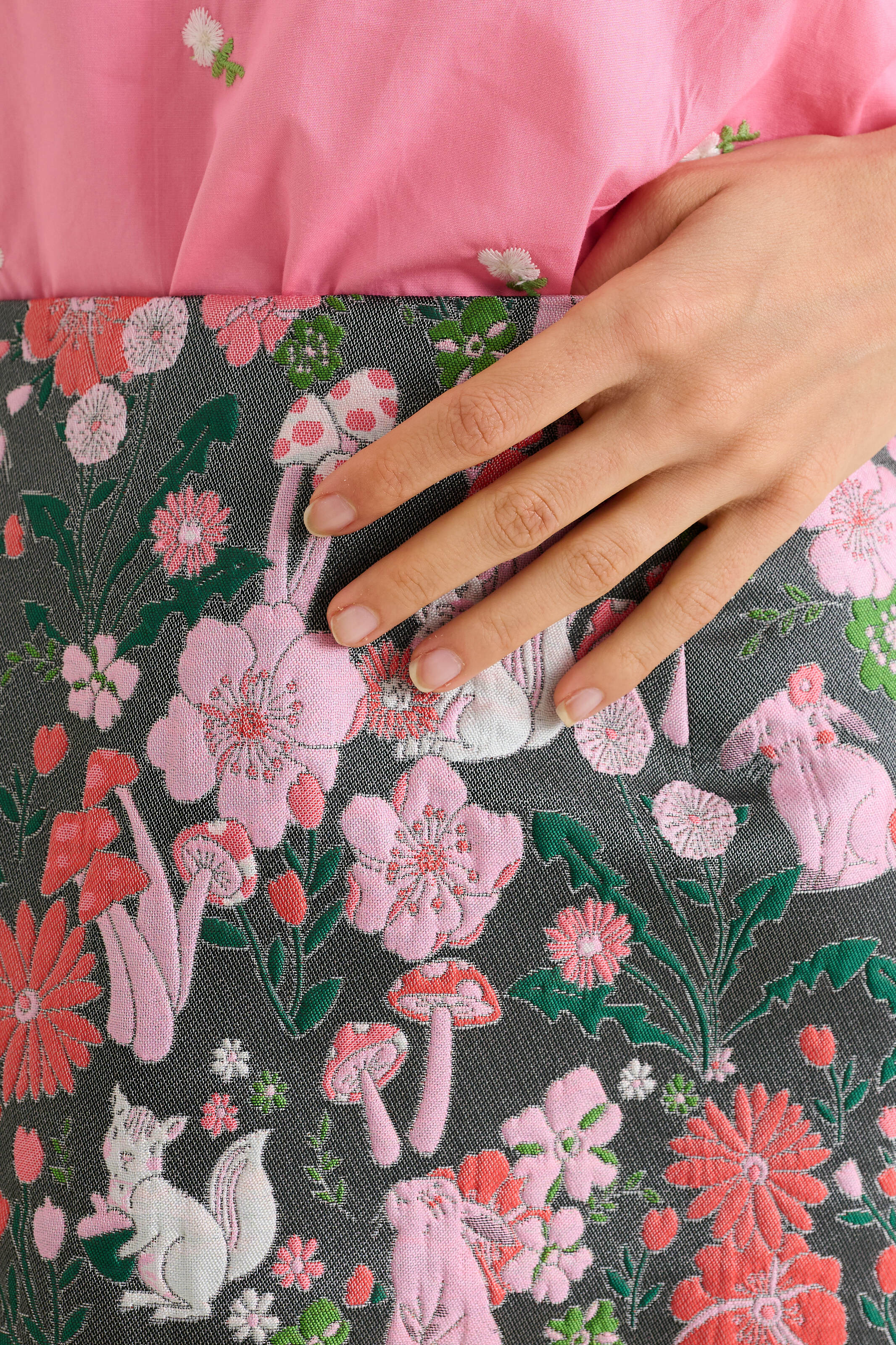 Aubin Fairytale Jacquard Mini Skirt - Pink