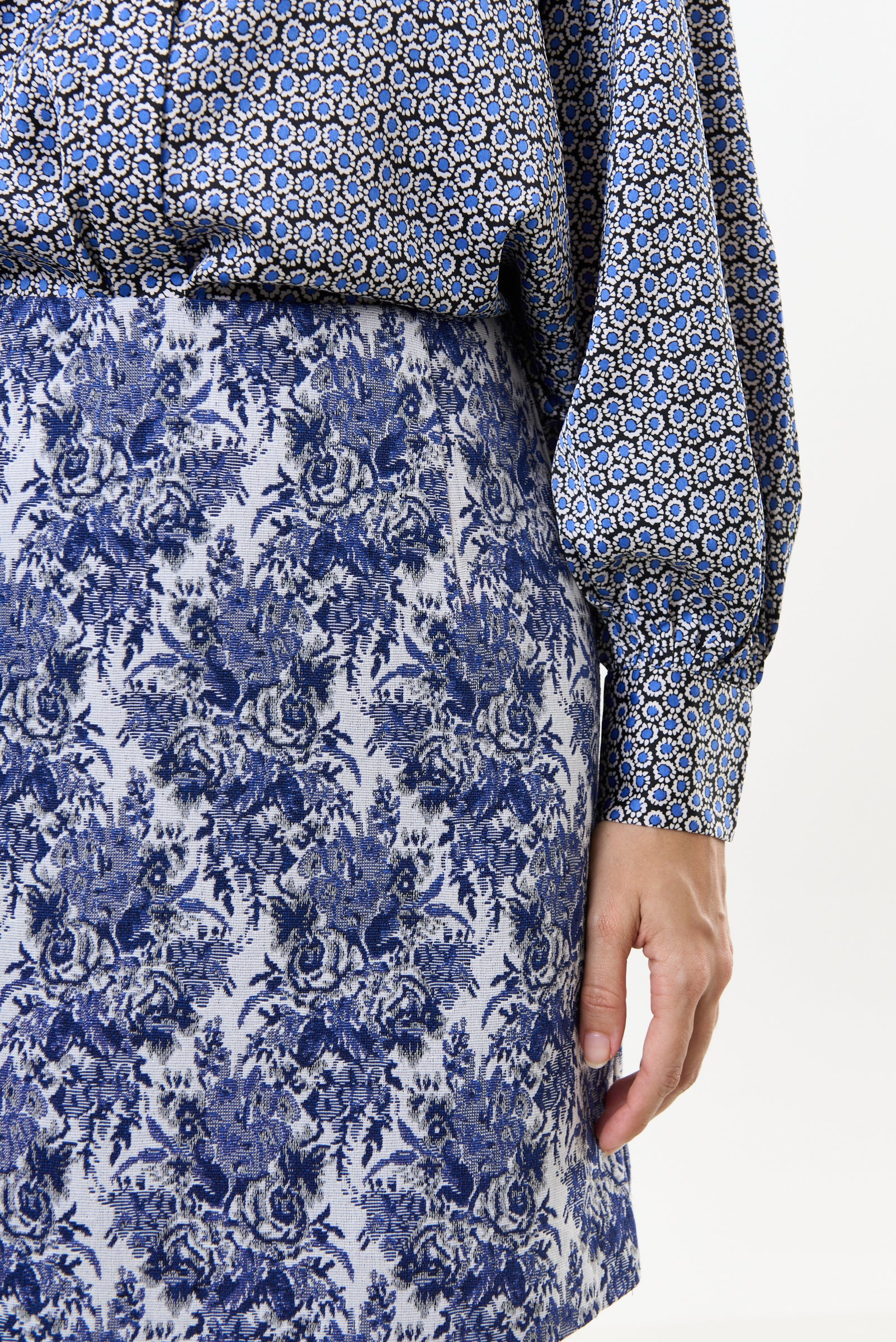 Aubin Wedgewood Jacquard A-Line Mini Skirt