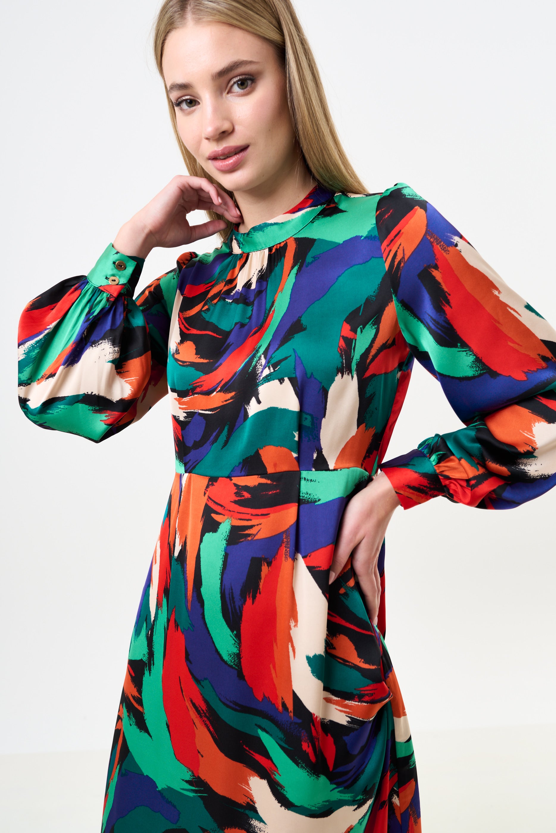 Avion Hofmann Print Long Sleeve Midi Dress - Detail 1