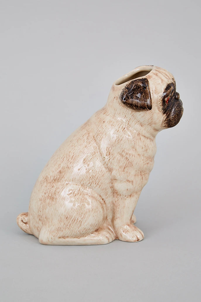 Pug Hand Painted Ceramic Vase