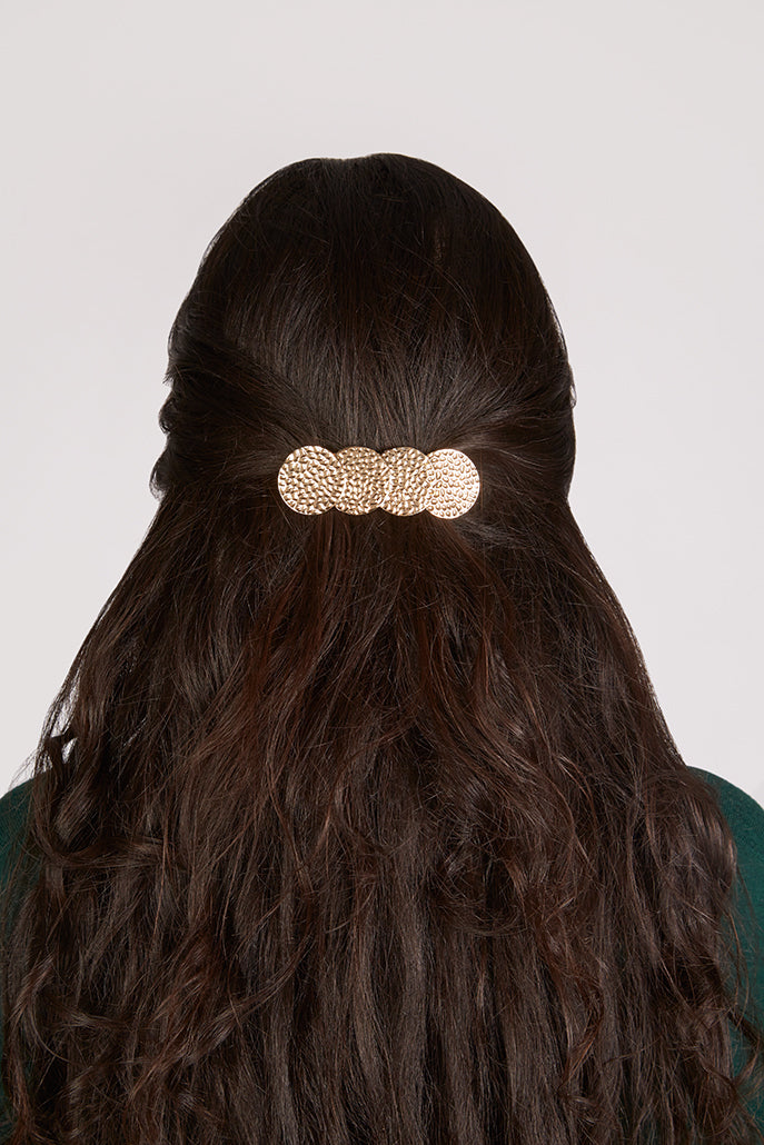 Anna Hammered Gold Hair Clip