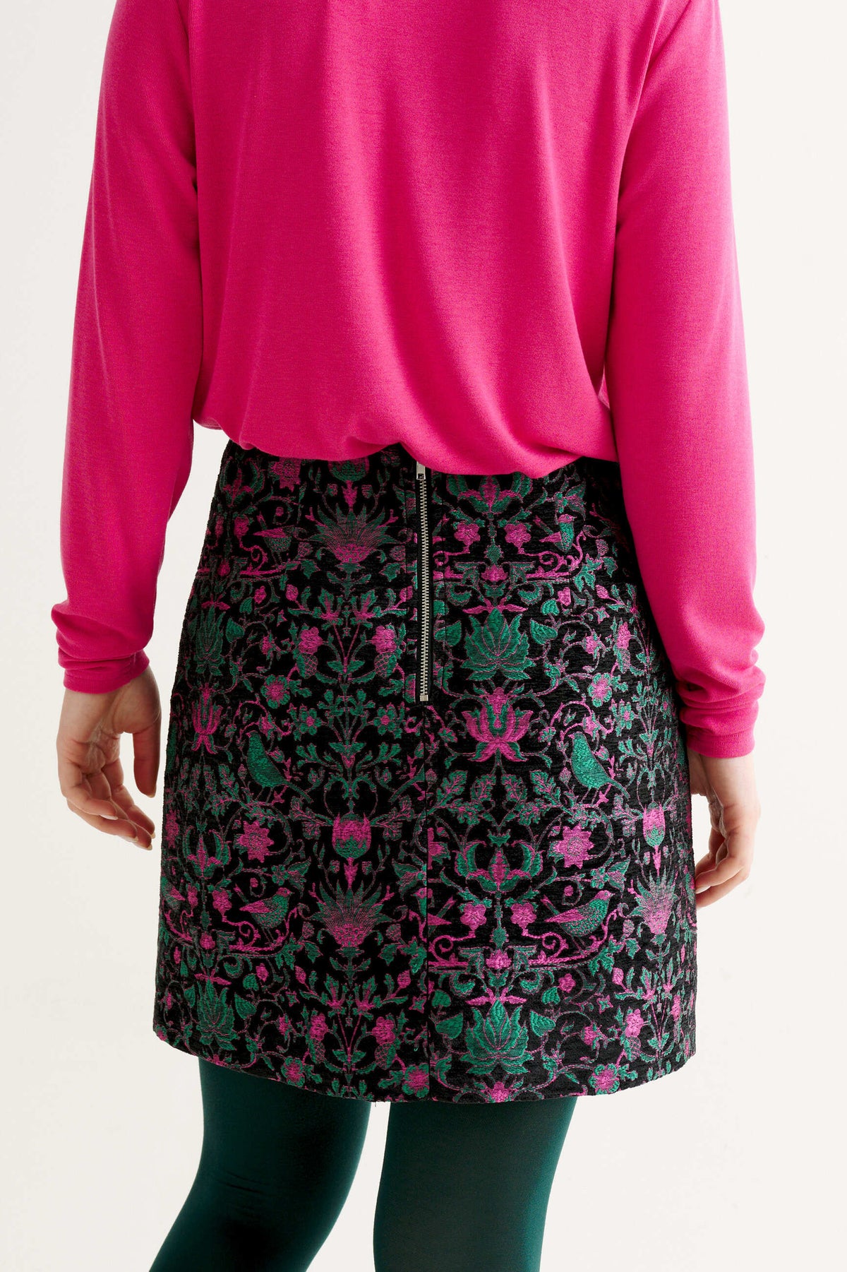 Aubin Belle Plume Jacquard A-Line Mini Skirt