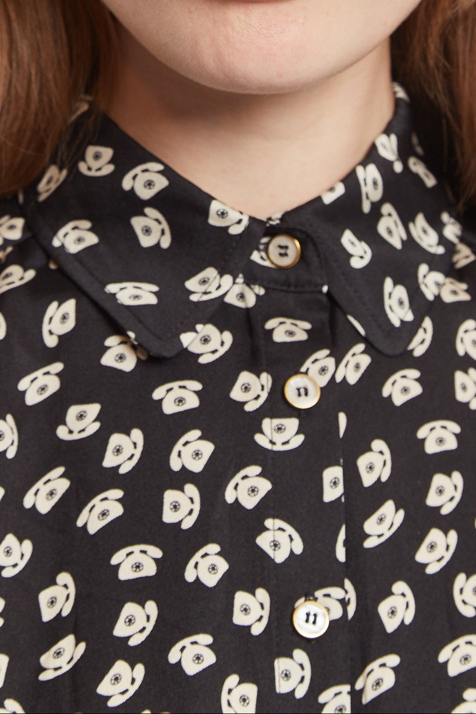 Louche Barclay Call Me Print Short Sleeve Shirt Black - Detail 1