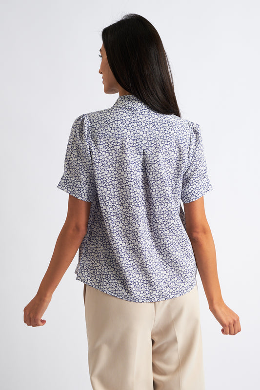 Barclay Floral Short Sleeved Shirt - Blue