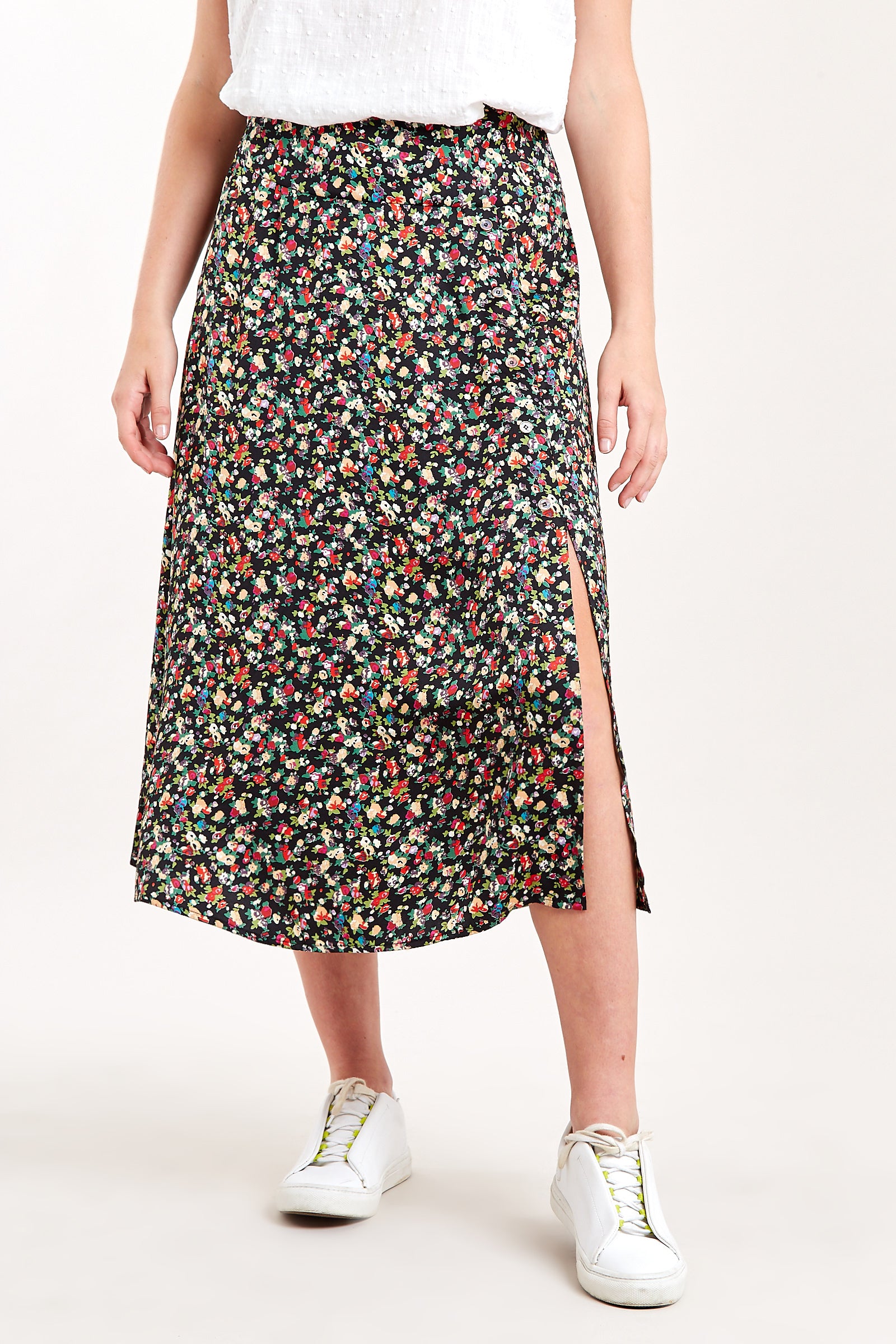 Barney Meadow Print Midi Skirt