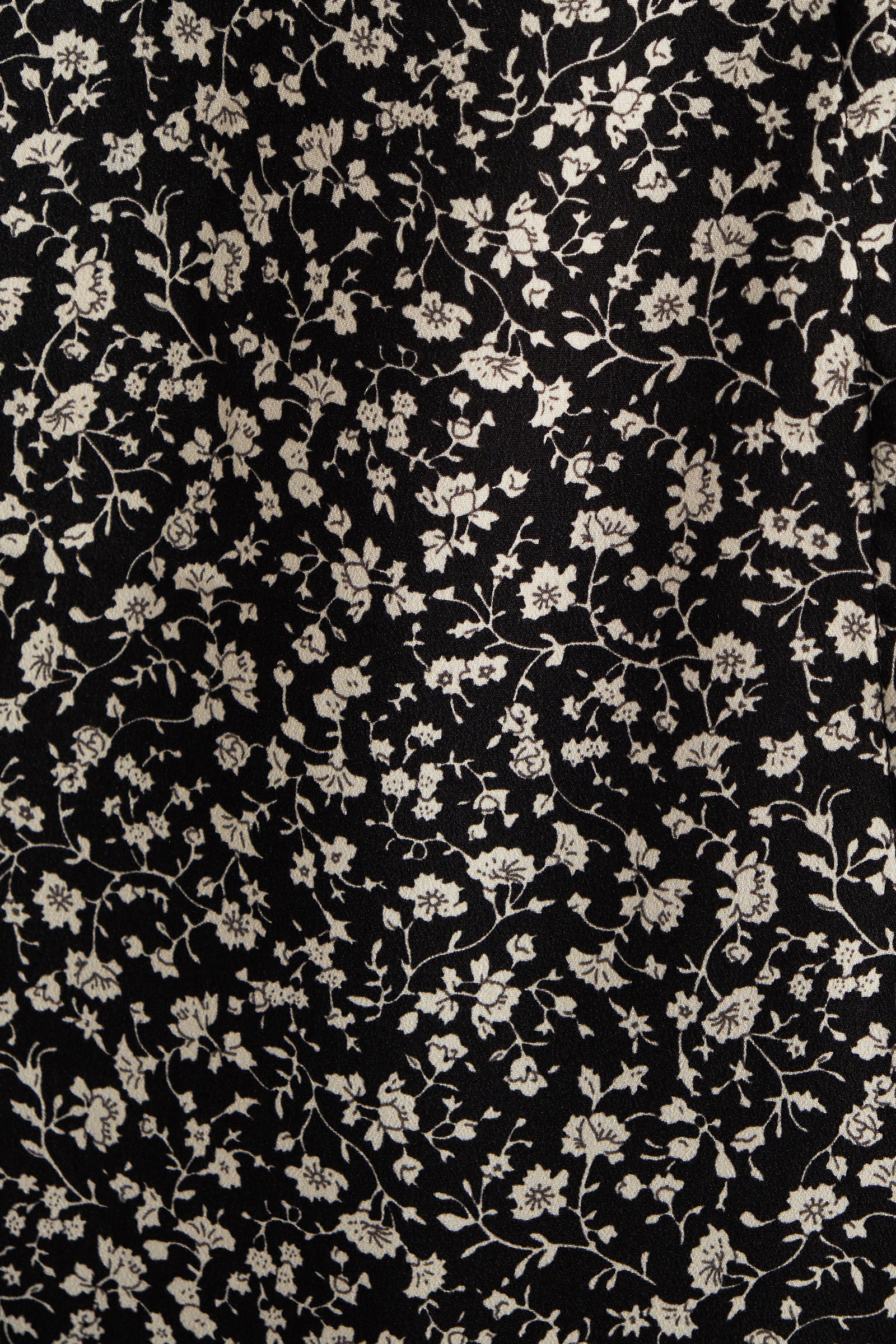 Barney Floral Print Midi Skirt Black