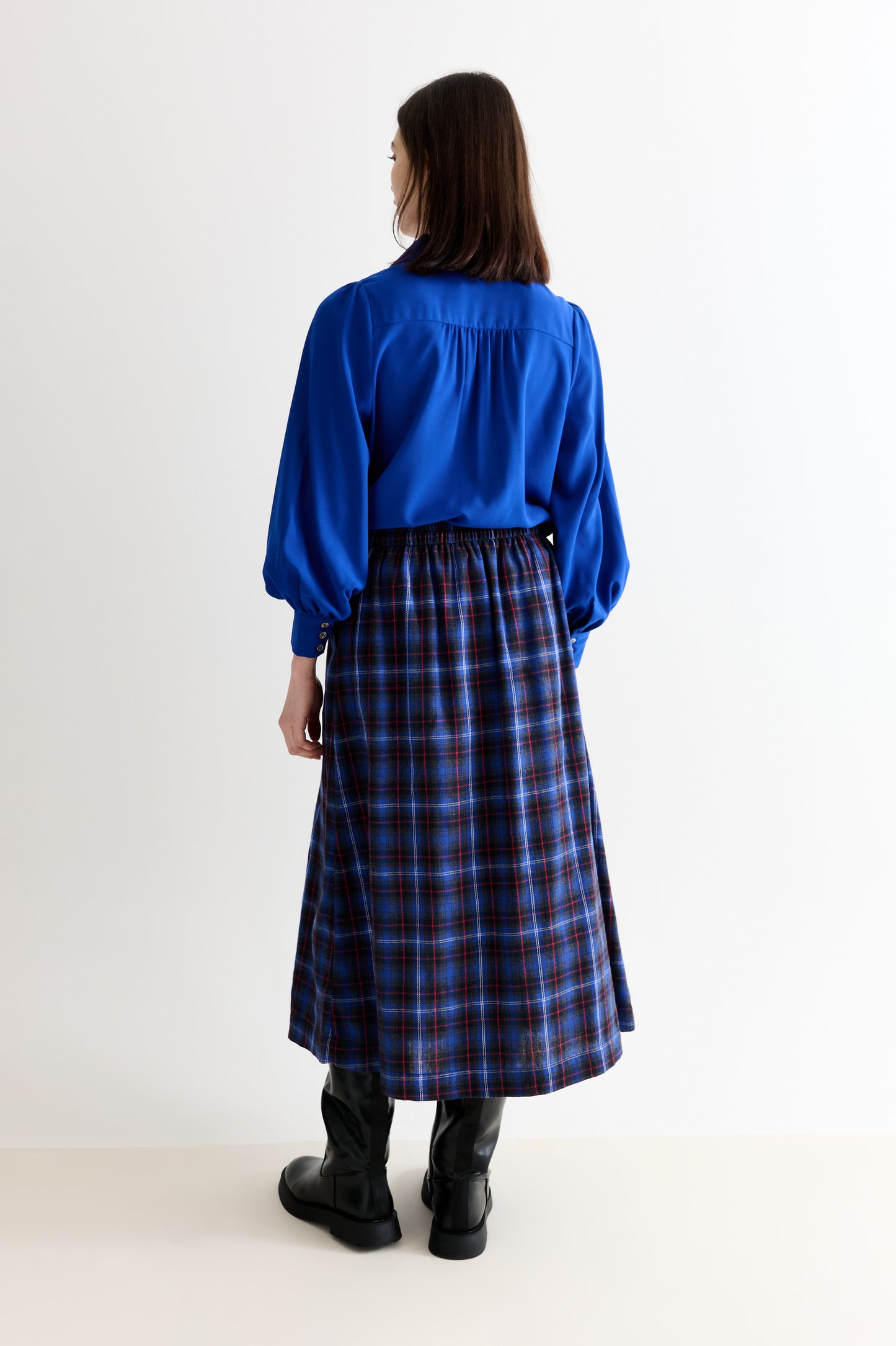 Bia Winter Check Button Through Midaxi Skirt