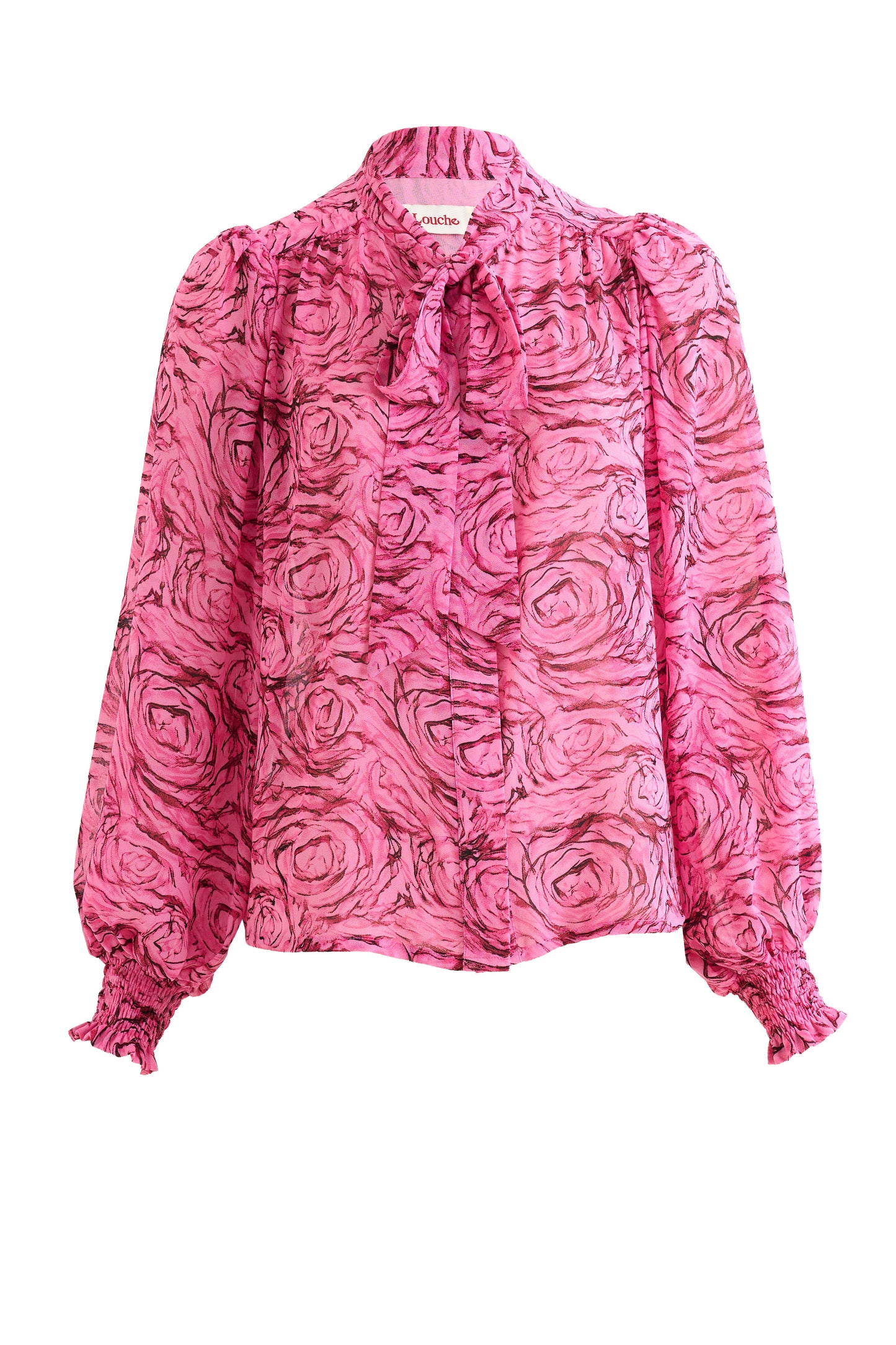 Boo Rosechild Tie Neck Blouse – Pink