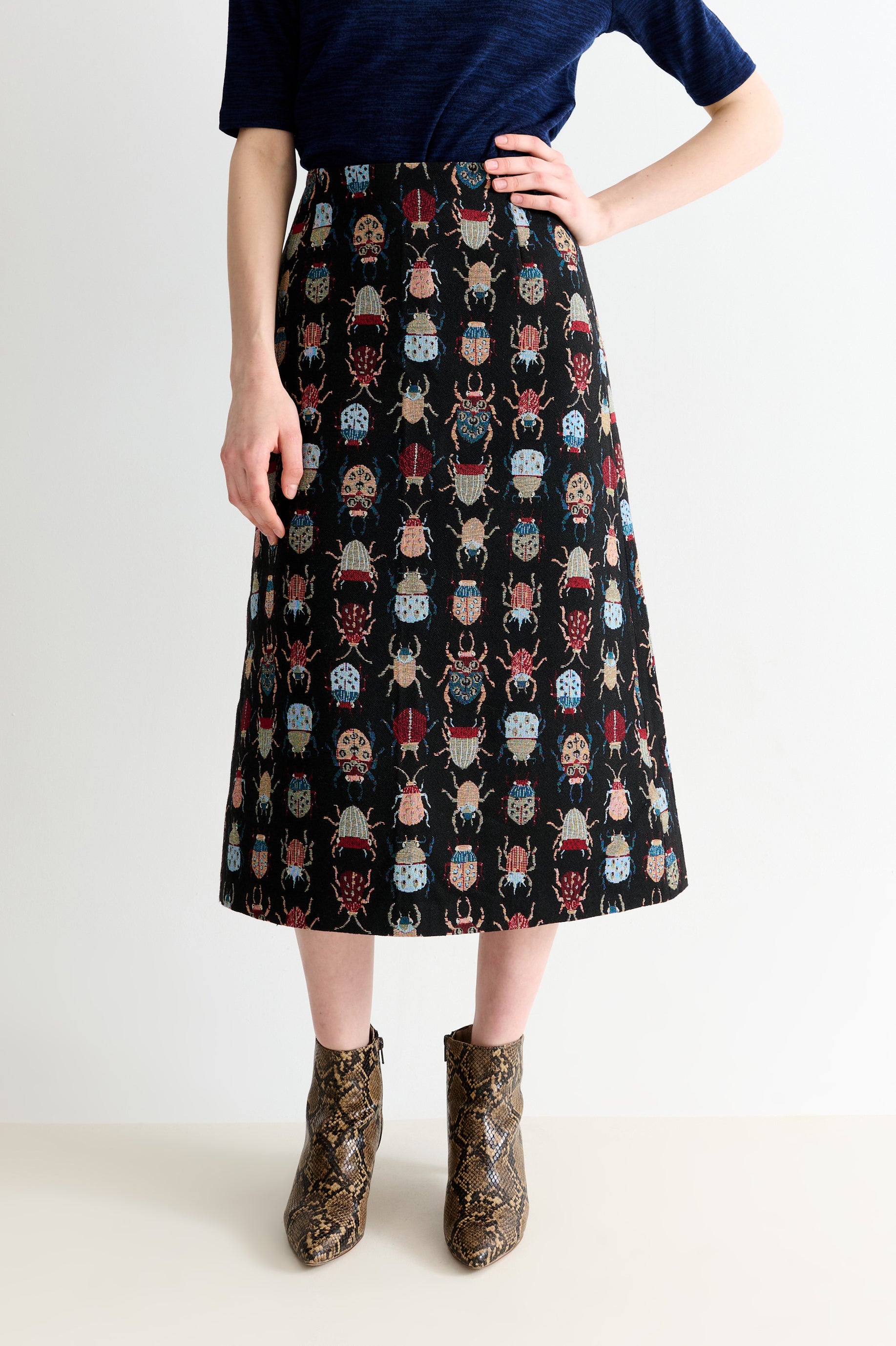 Buffy Beetlejuice Jacquard A-Line Midi Skirt