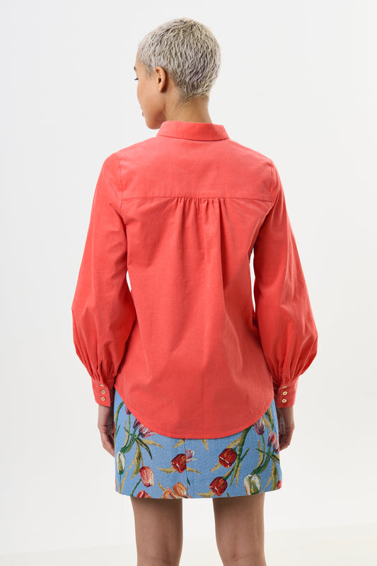 Byron Lightweight Baby Cord Shirt - Apricot