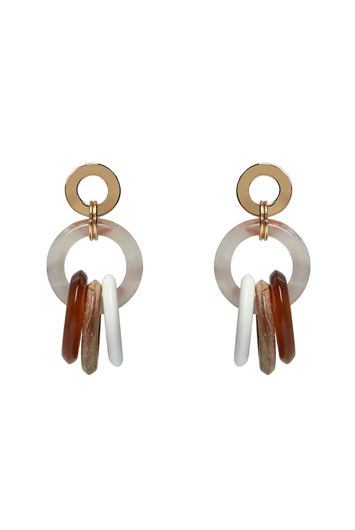 Candy Tortoise Hoop Resin Drop Earrings