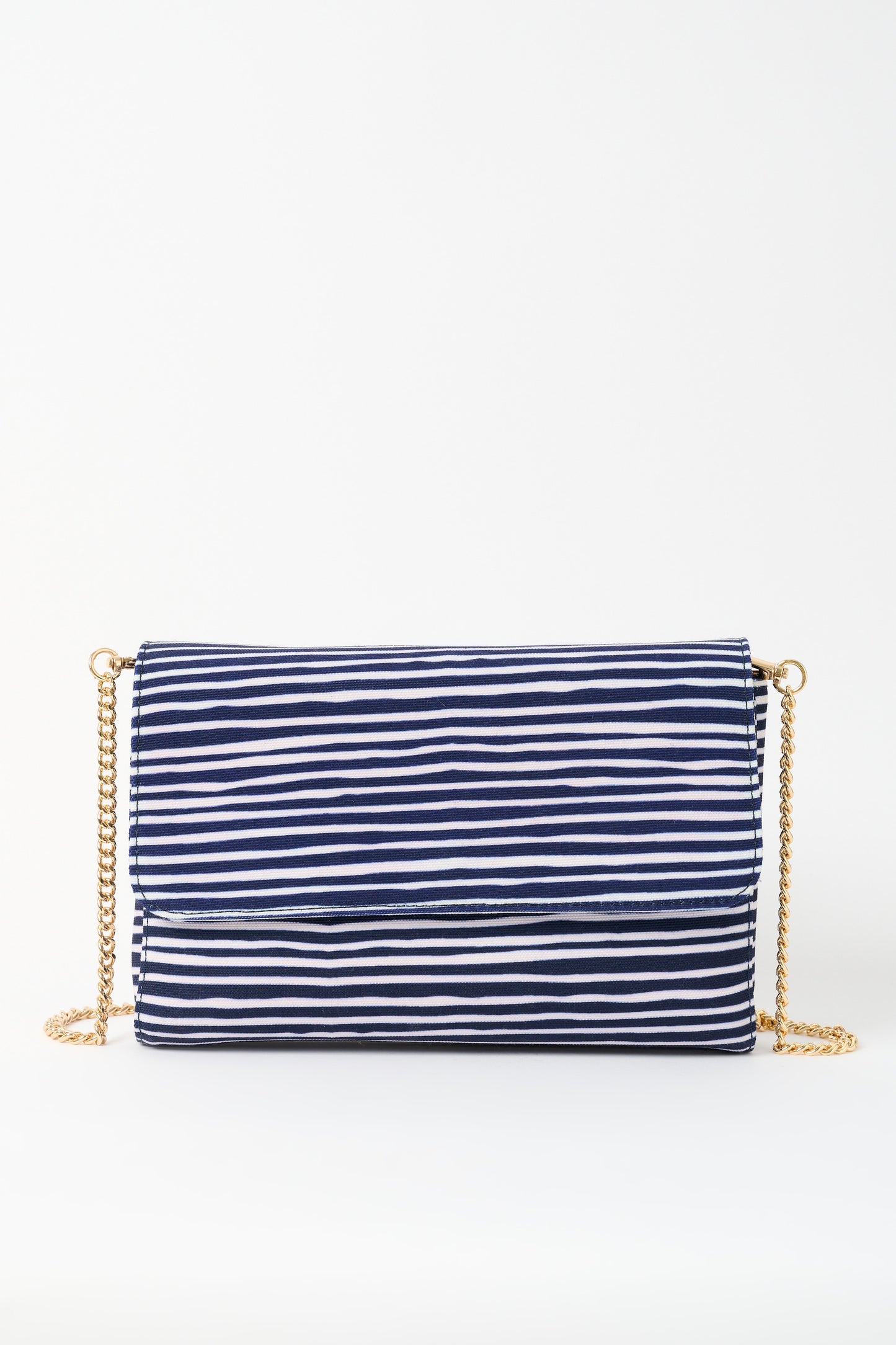 Carmela Navy and White Striped Cross Body Bag