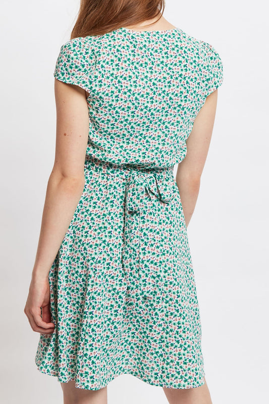 Louche Cathleen Mint Blossom Print Mini Tea Dress