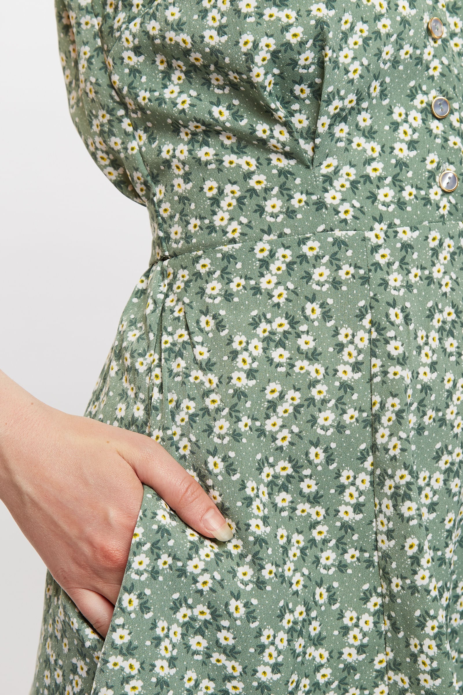 Louche Cathleen Double Daisy Print Mini Tea Dress - Detail 2
