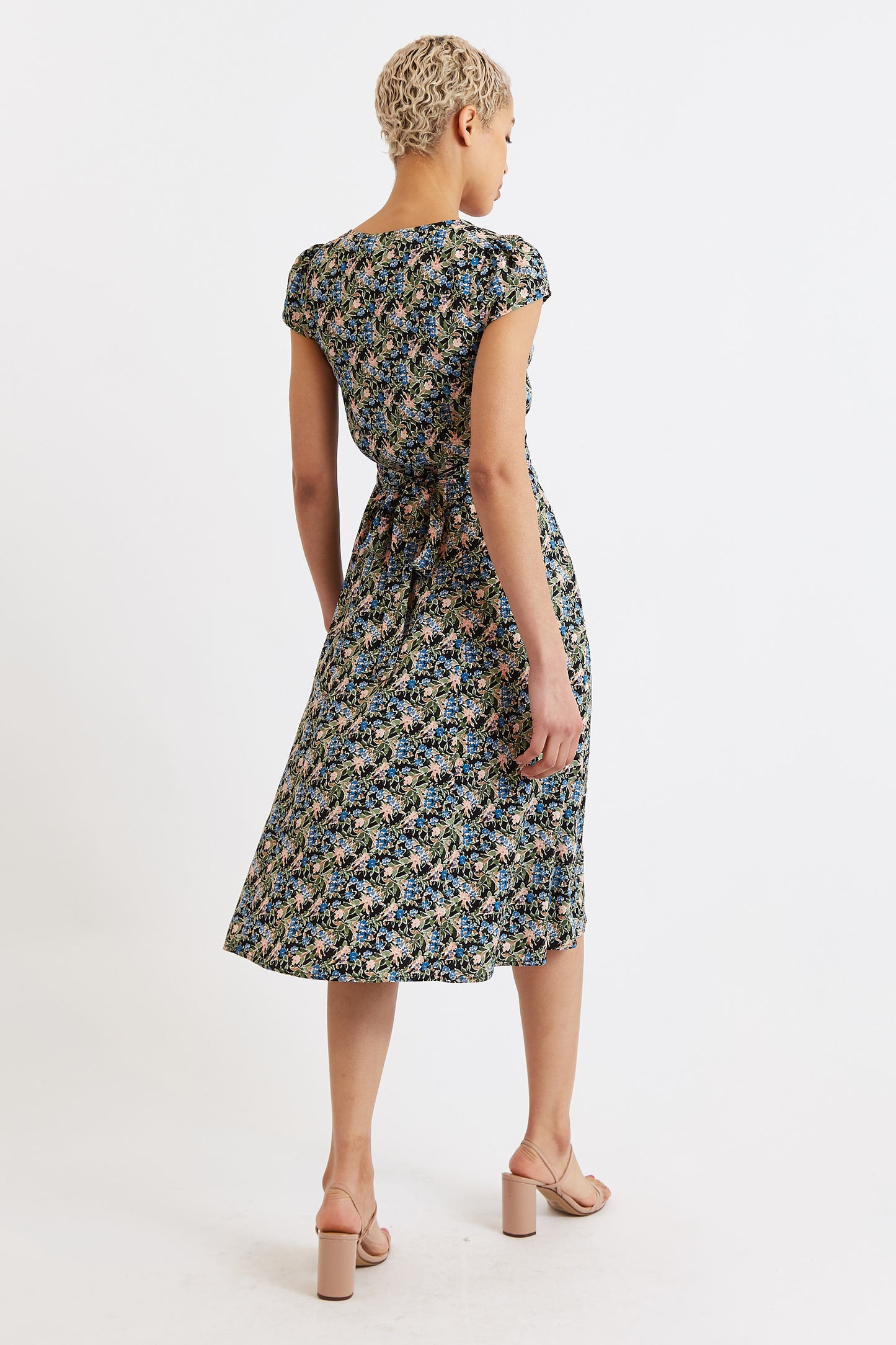 Cathleen Midi Watercolour Floral Tea Dress