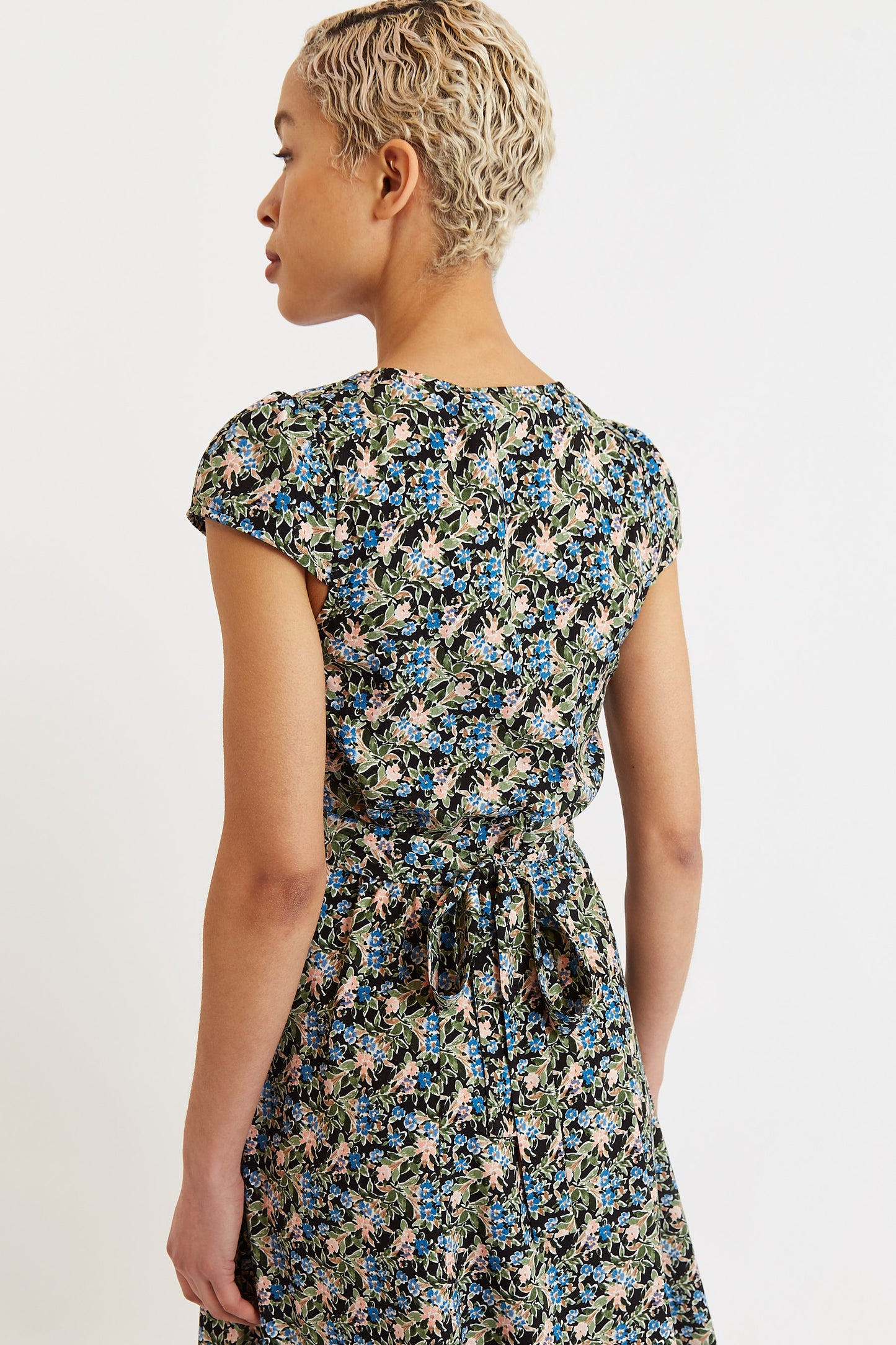 Cathleen Midi Watercolour Floral Tea Dress