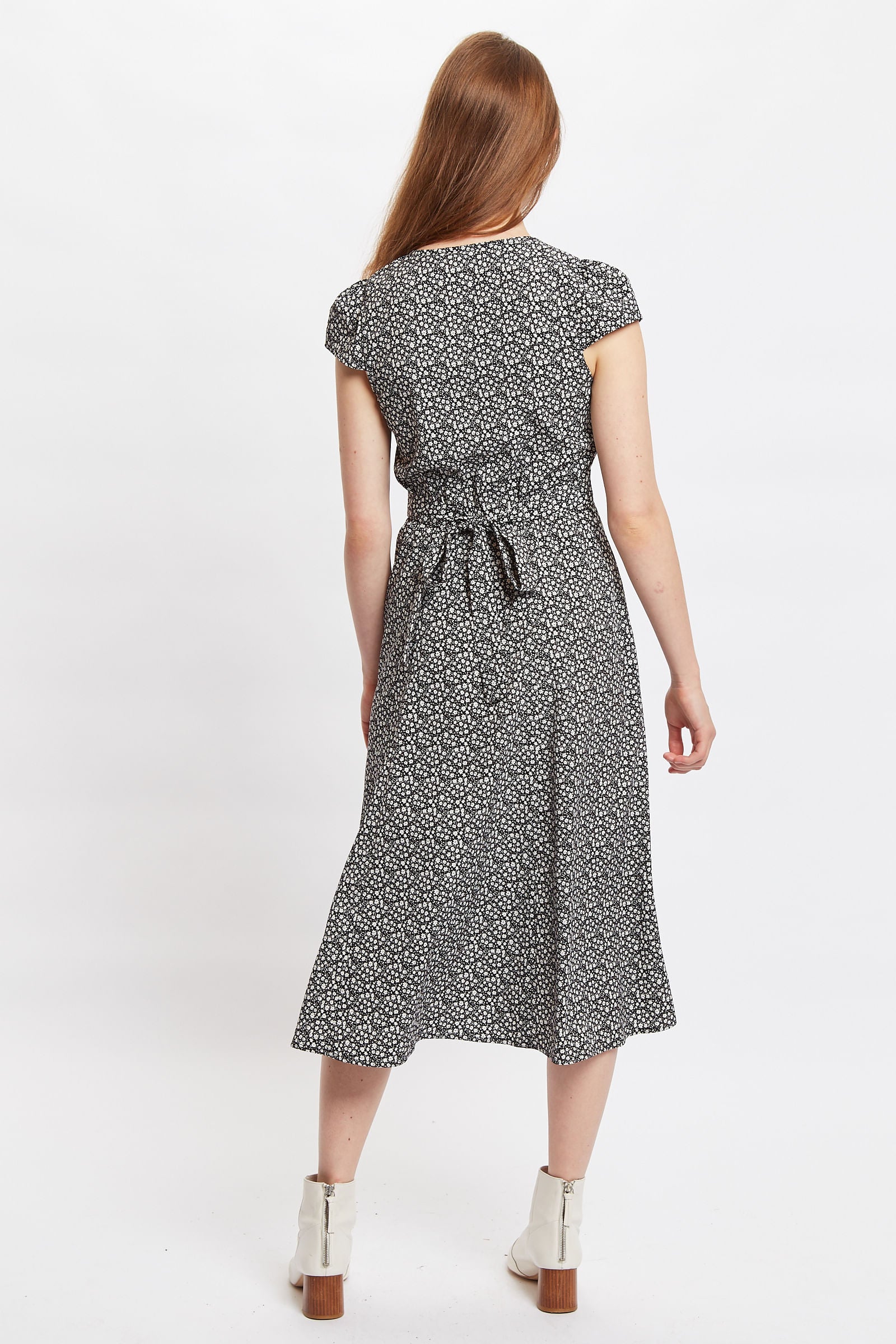 Cathy Candy Bud Print Midi Tea Dress