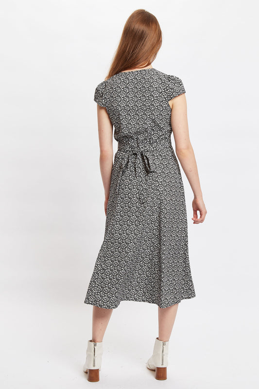 Cathy Candy Bud Print Midi Tea Dress