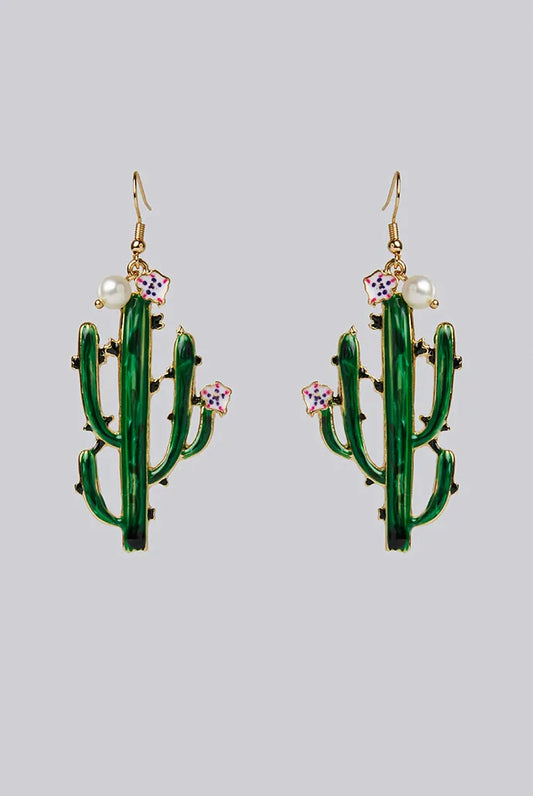 Cody Cactus Enamel Earrings