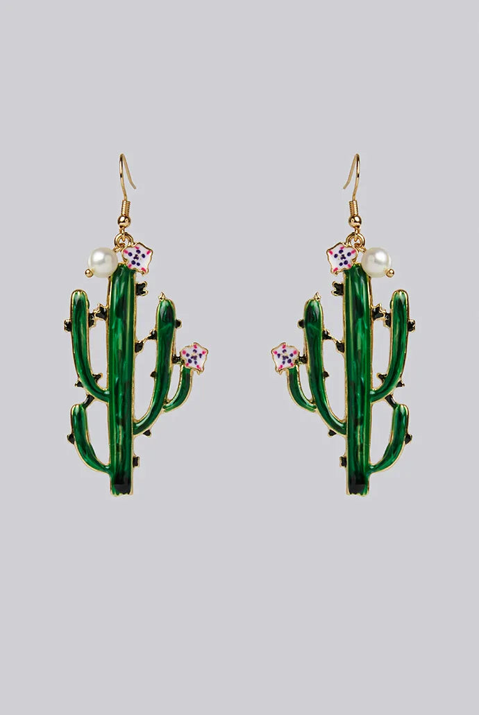 Cody Cactus Enamel Earrings