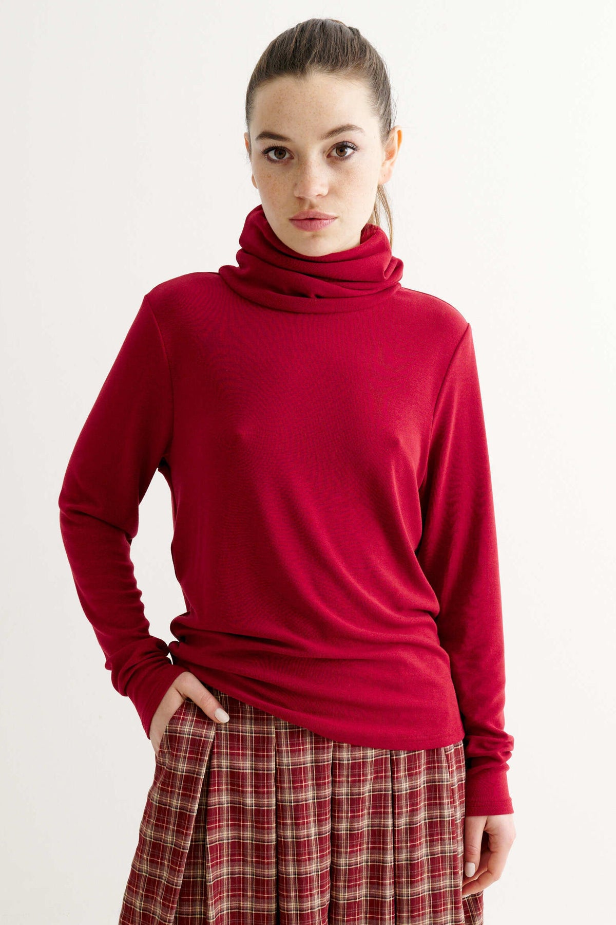 Cameron Jersey Top - Wine