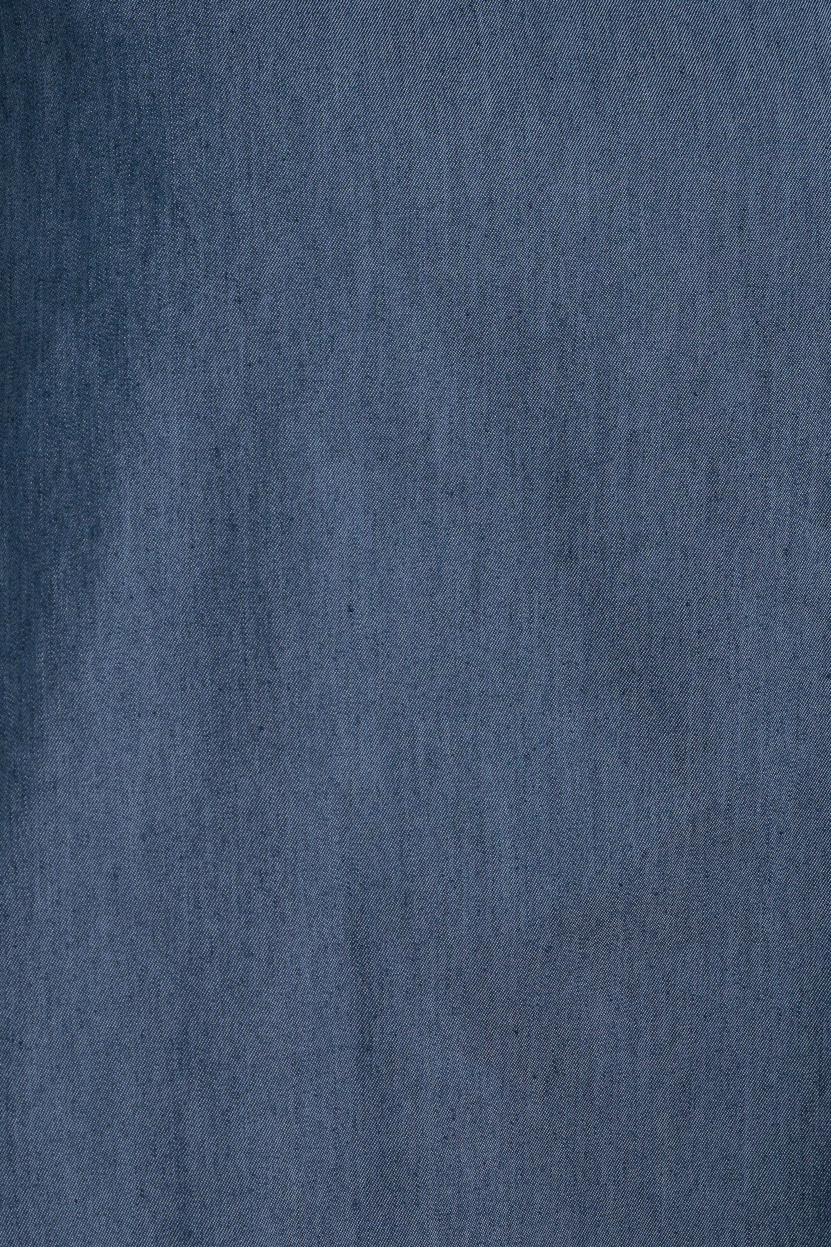 Zoya Chambray Zip Front, Frill Collar Midi Dress - Dark Grey - Detail 3