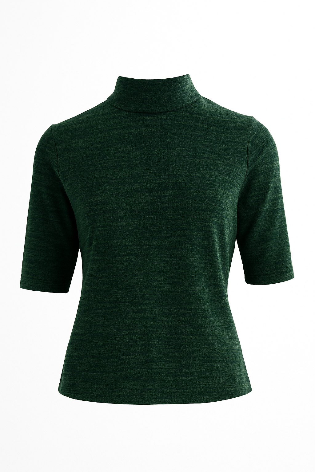 Vista Sustainable Marl Short Sleeve Polo Neck Top - Green