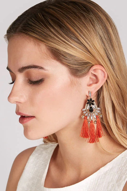 Louche Clare Jewel and Tassel Earrings