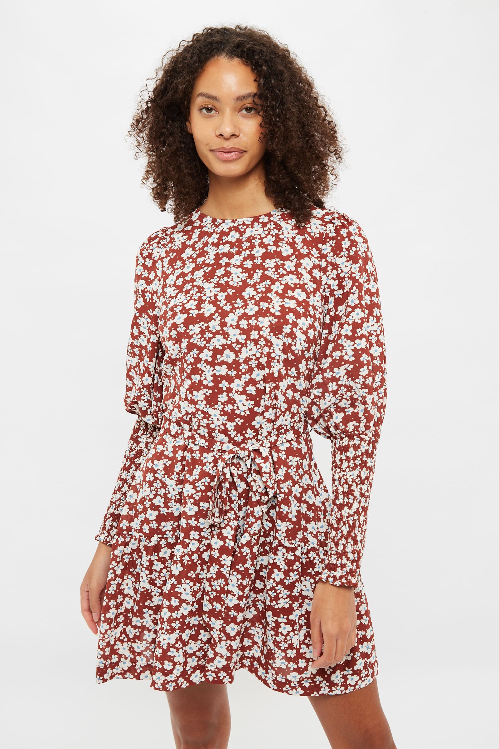 Daphne Pretty Woman Print Statement Sleeve Mini Dress